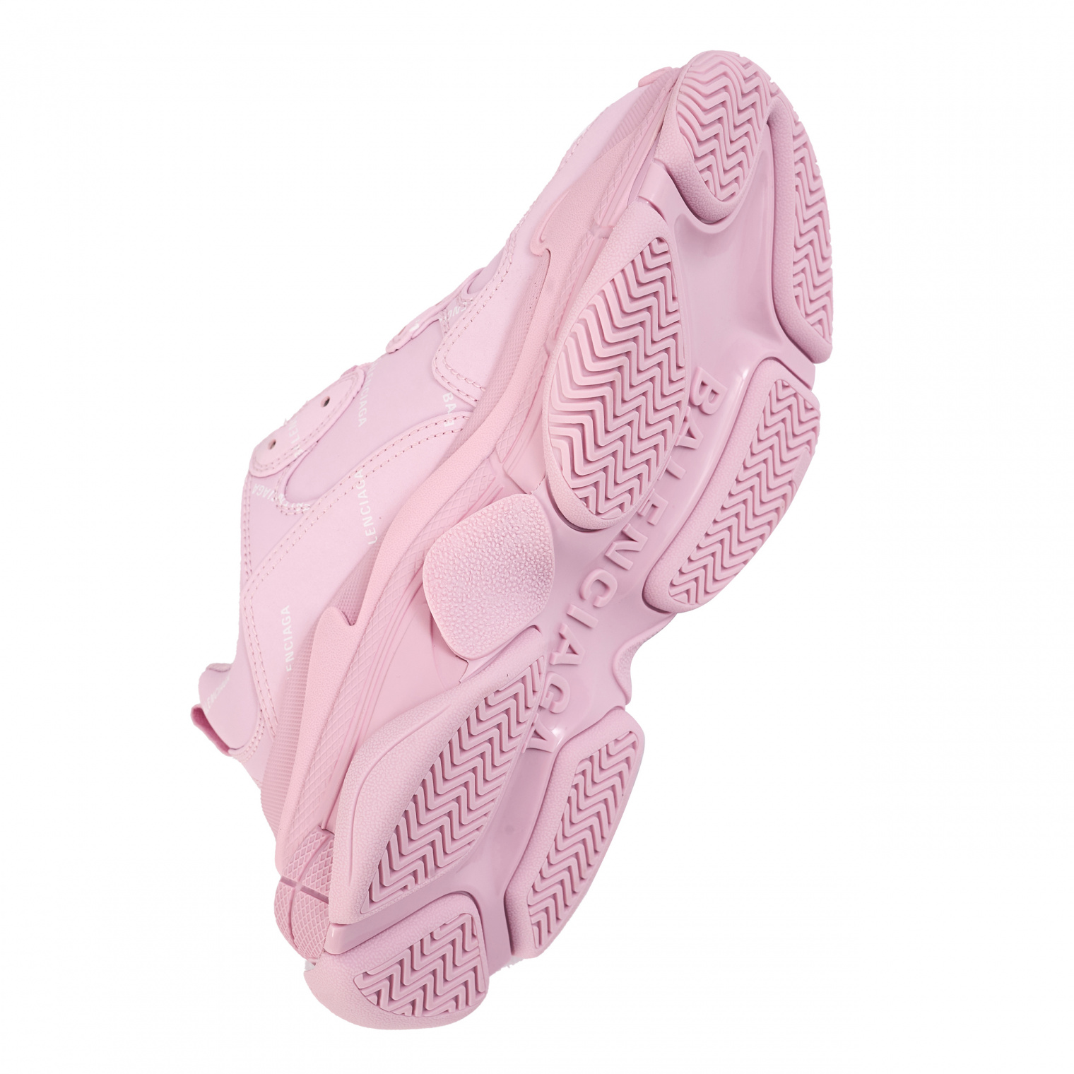 Balenciaga Розовые кроссовки Triple S с логотипом