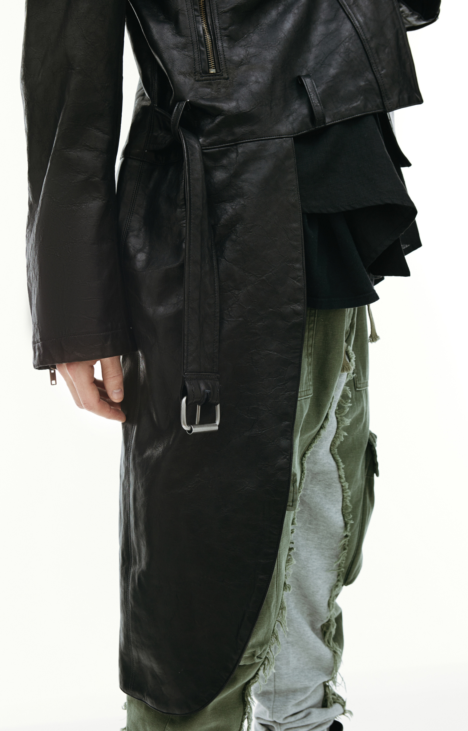 Greg Lauren Black leather coat