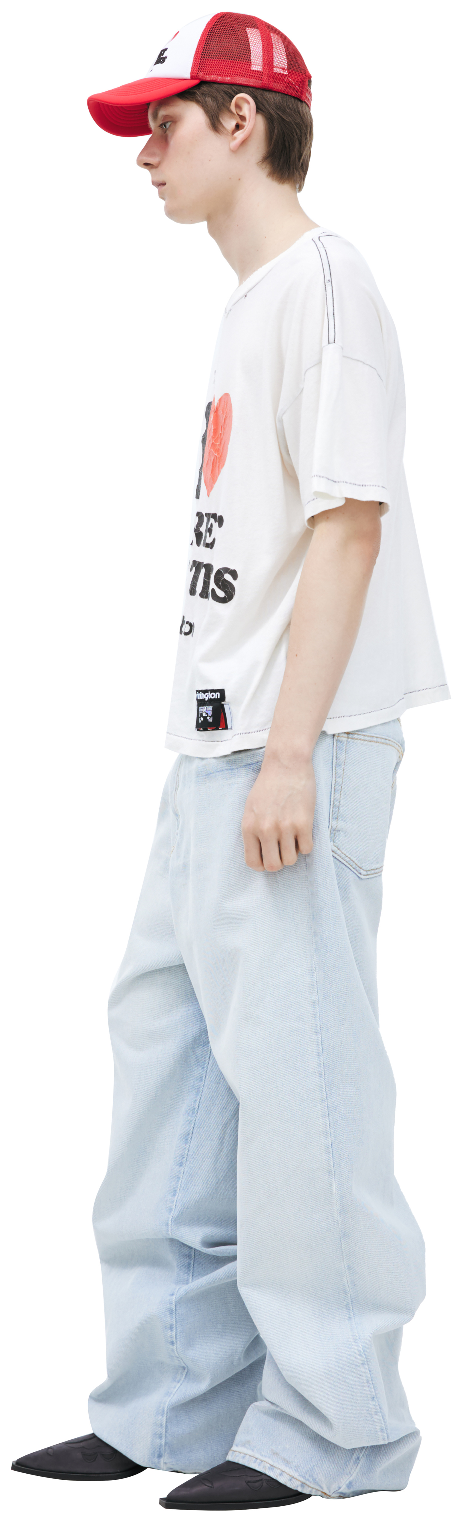 Buy RRR123 men white i love secret societies t-shirt for $555 