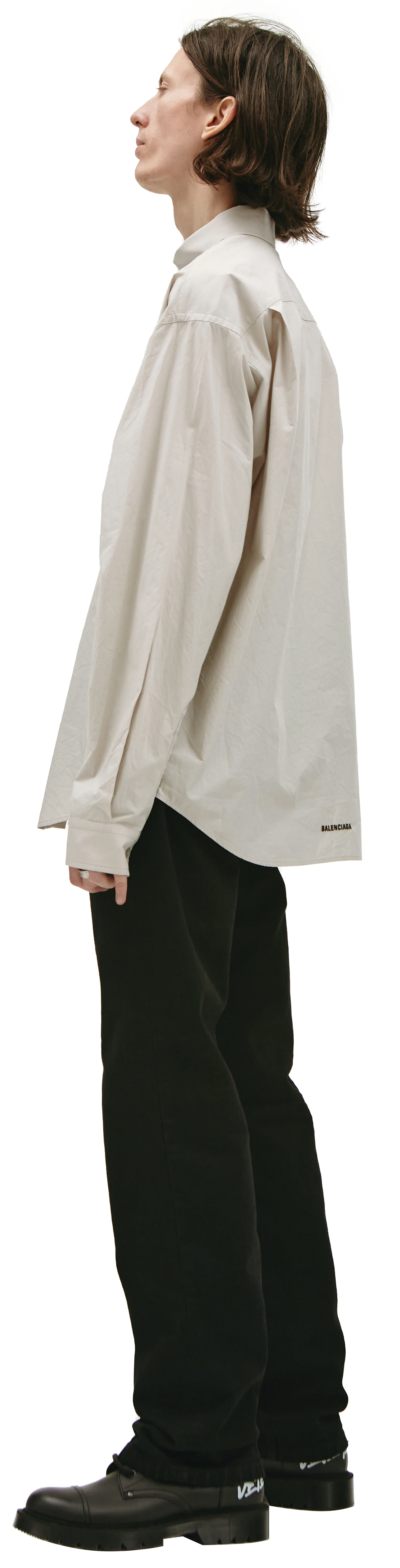 Balenciaga Оверсайз рубашка с мятым эффектом