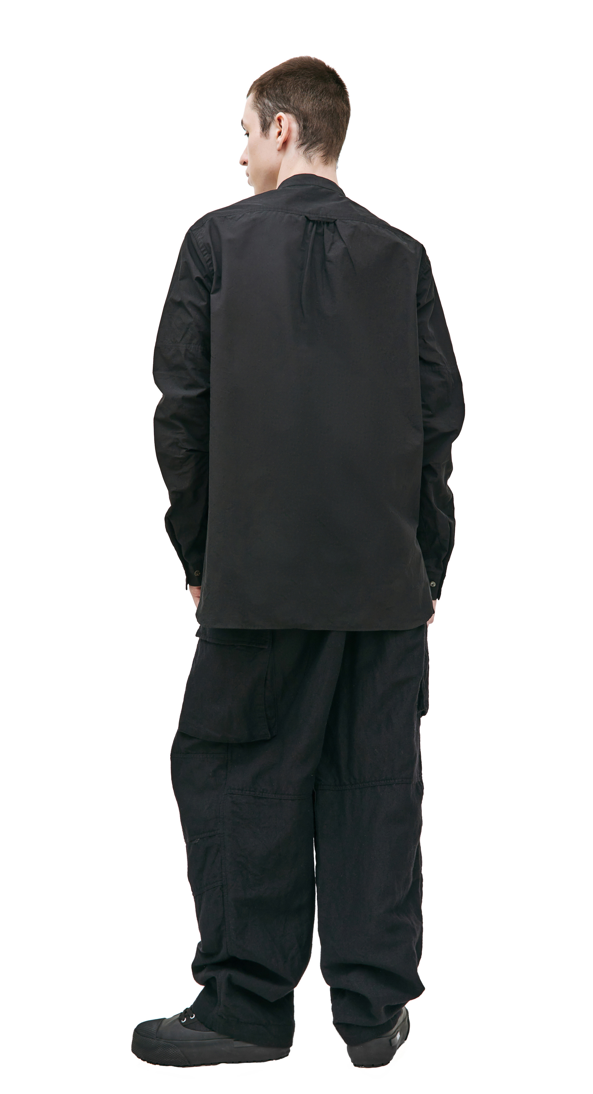 The Viridi-Anne Black cotton shirt with pocket