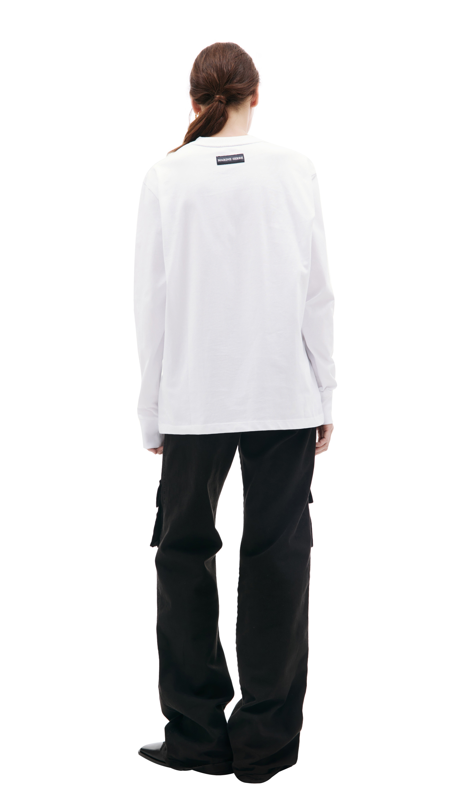 MARINE SERRE White embroidered longsleeve