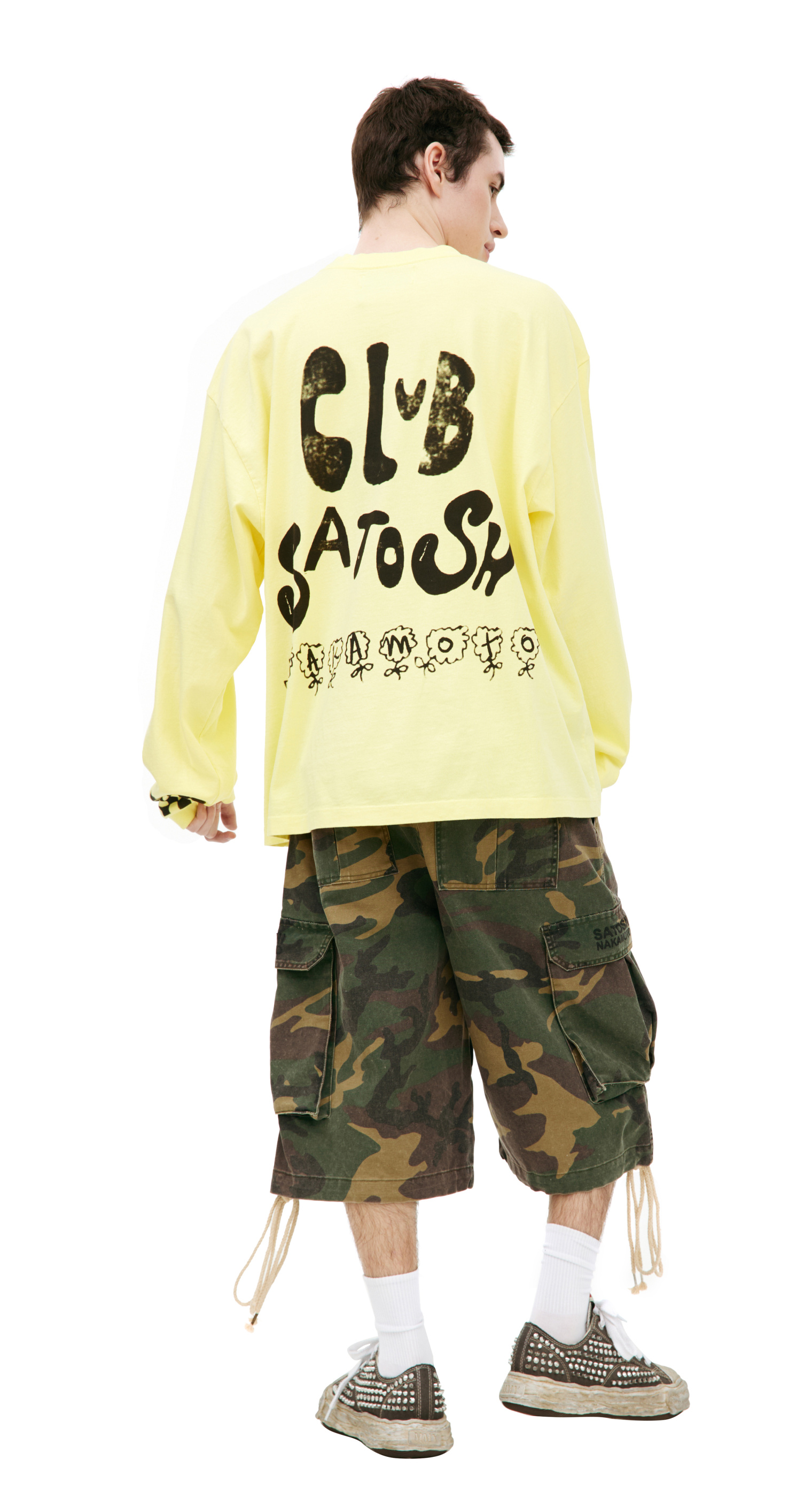 Satoshi Nakamoto Yellow monoprint longsleeves