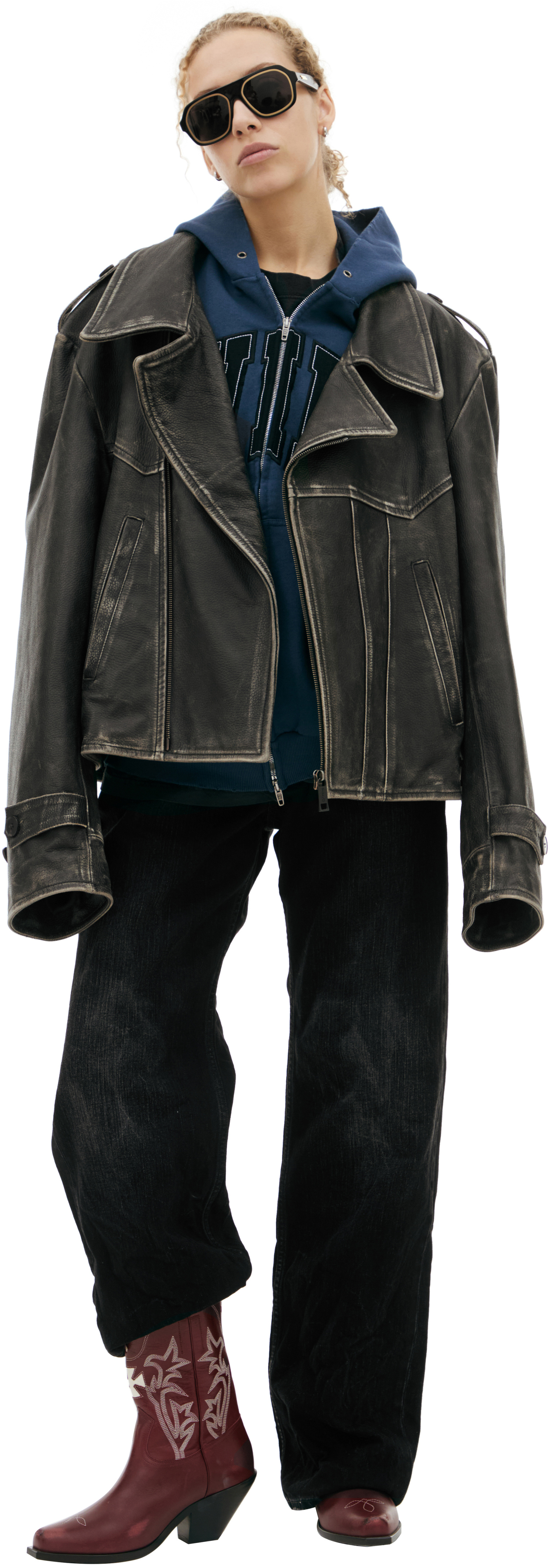 Enfants Riches Déprimés Leather print jacket