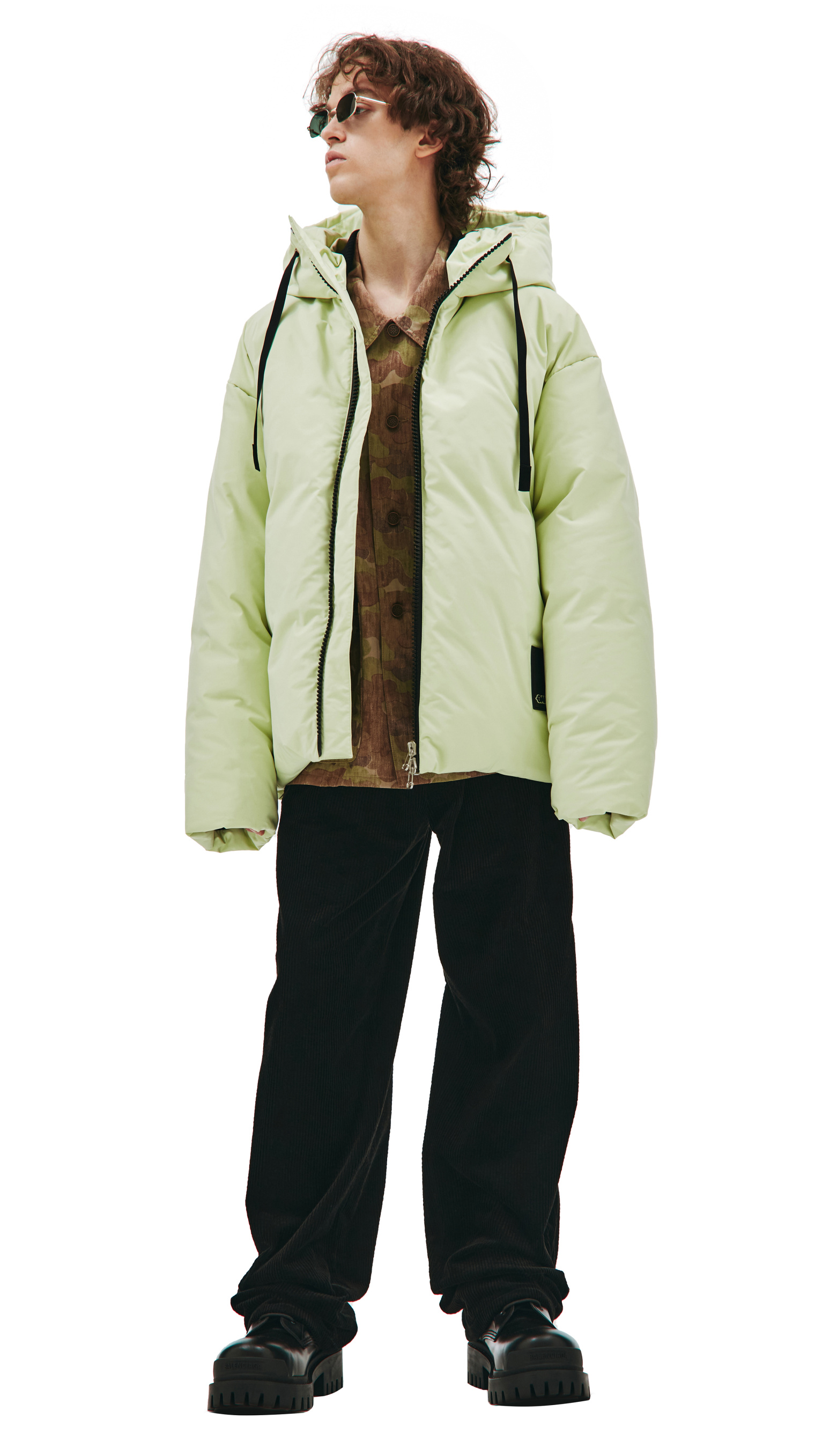 OAMC Yellow puffer jacket with hood