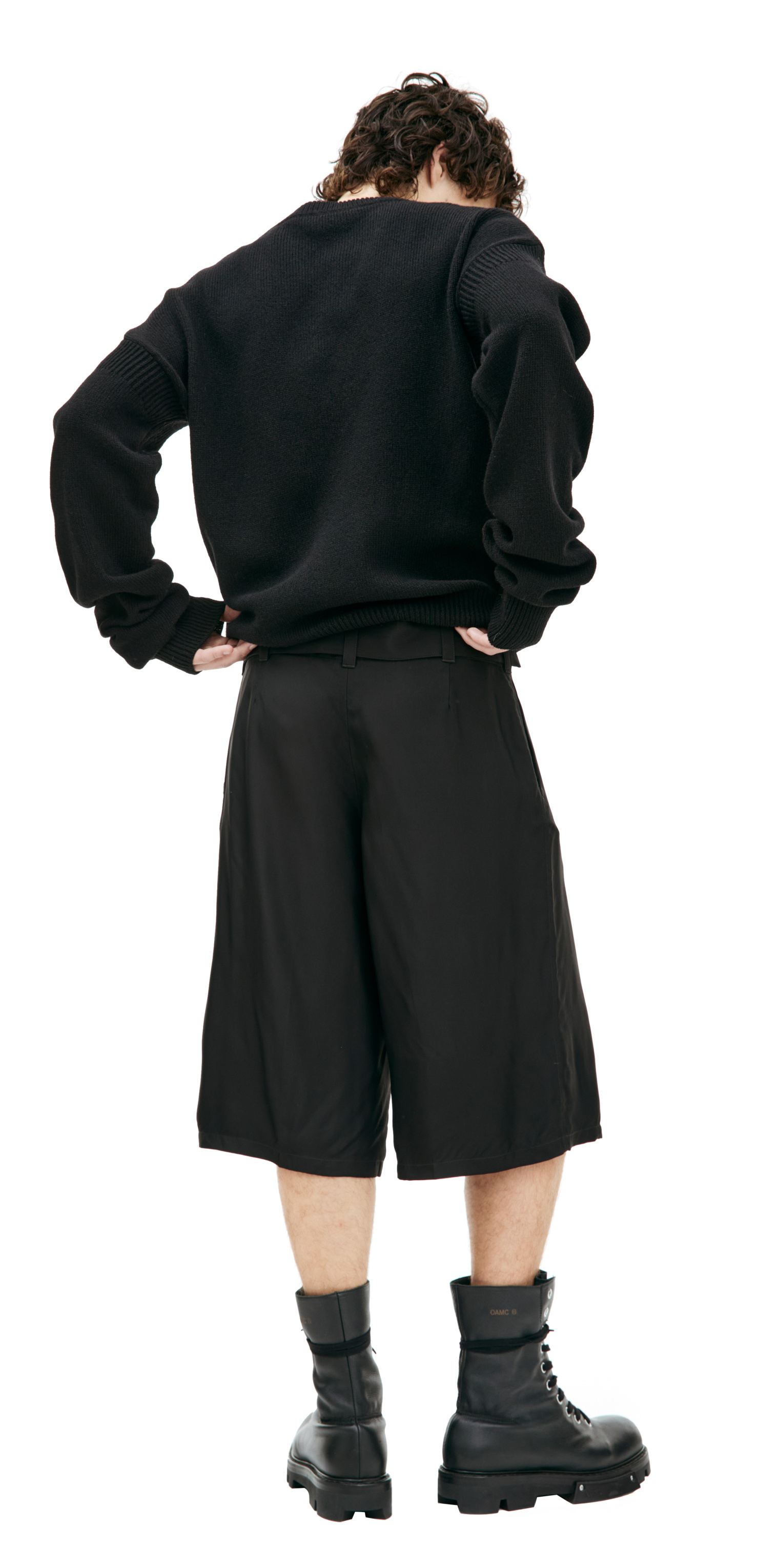 Jil Sander Black shorts with belt