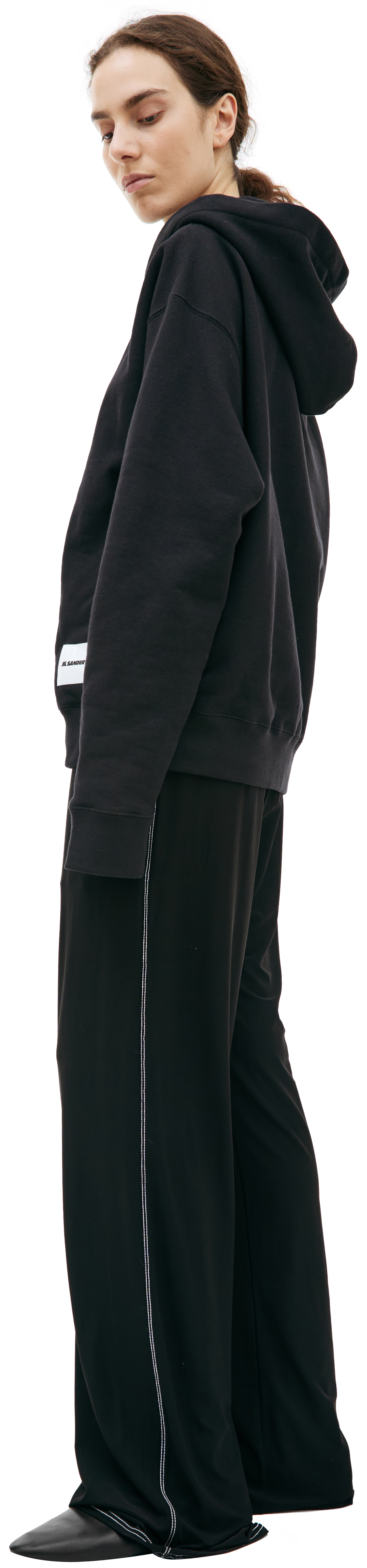 Jil Sander Zippered hoodie with patch