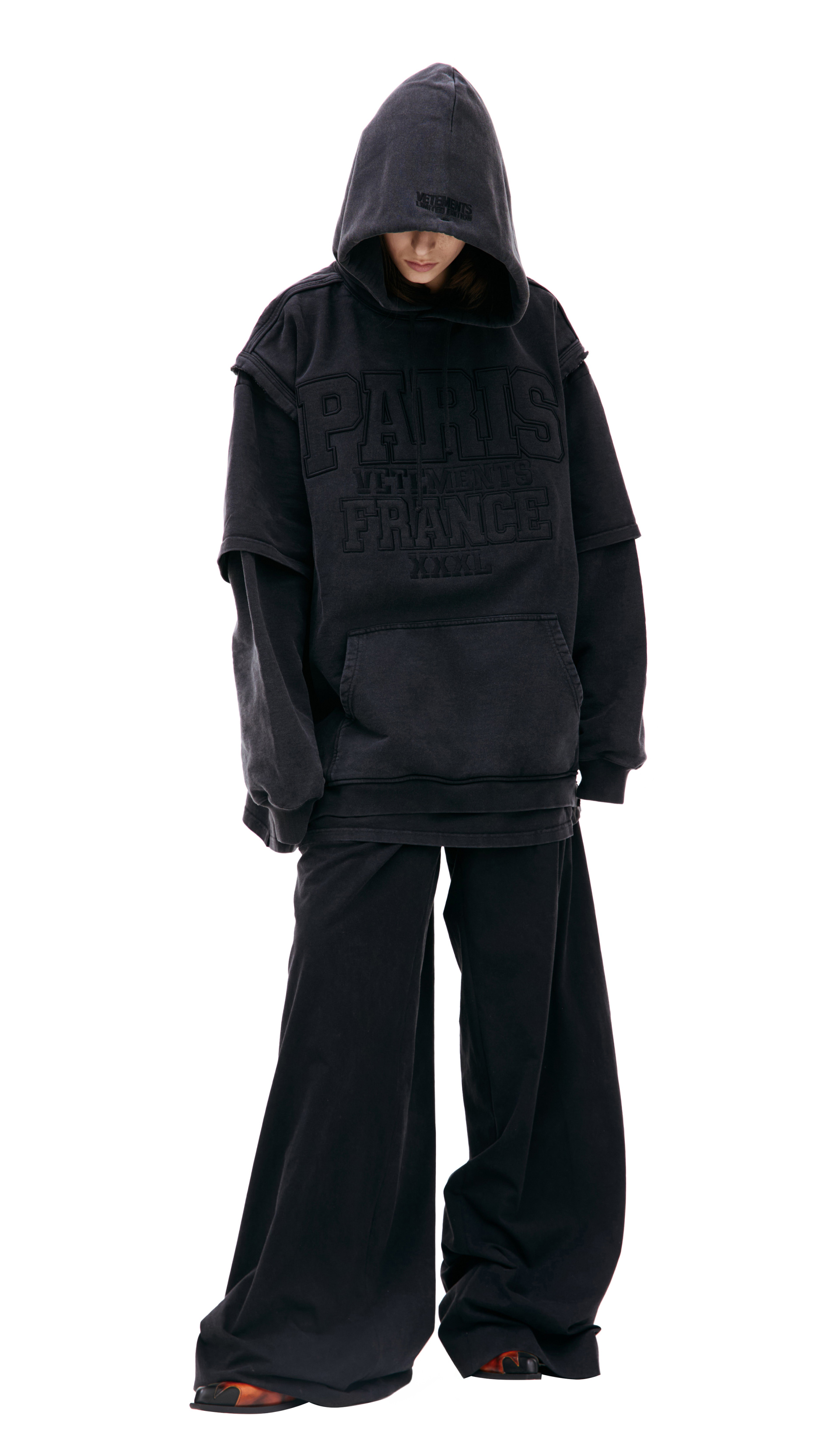 VETEMENTS \'PARIS XXXL\' layered hoodie