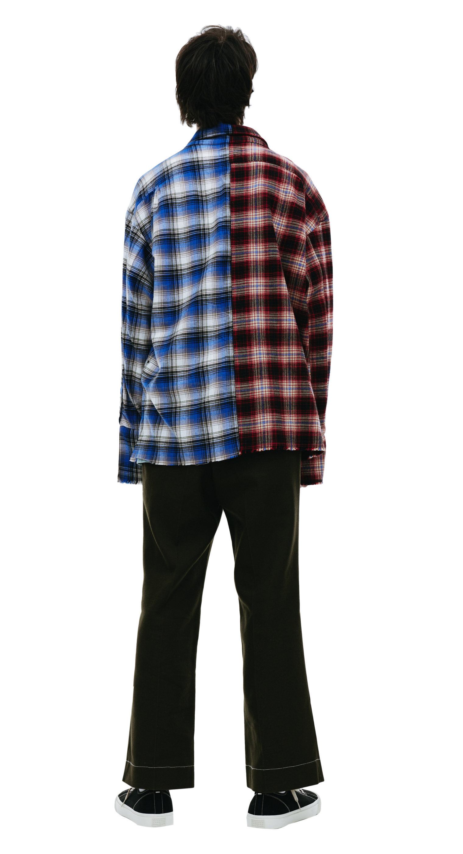 Greg Lauren Two-tone checked shirt