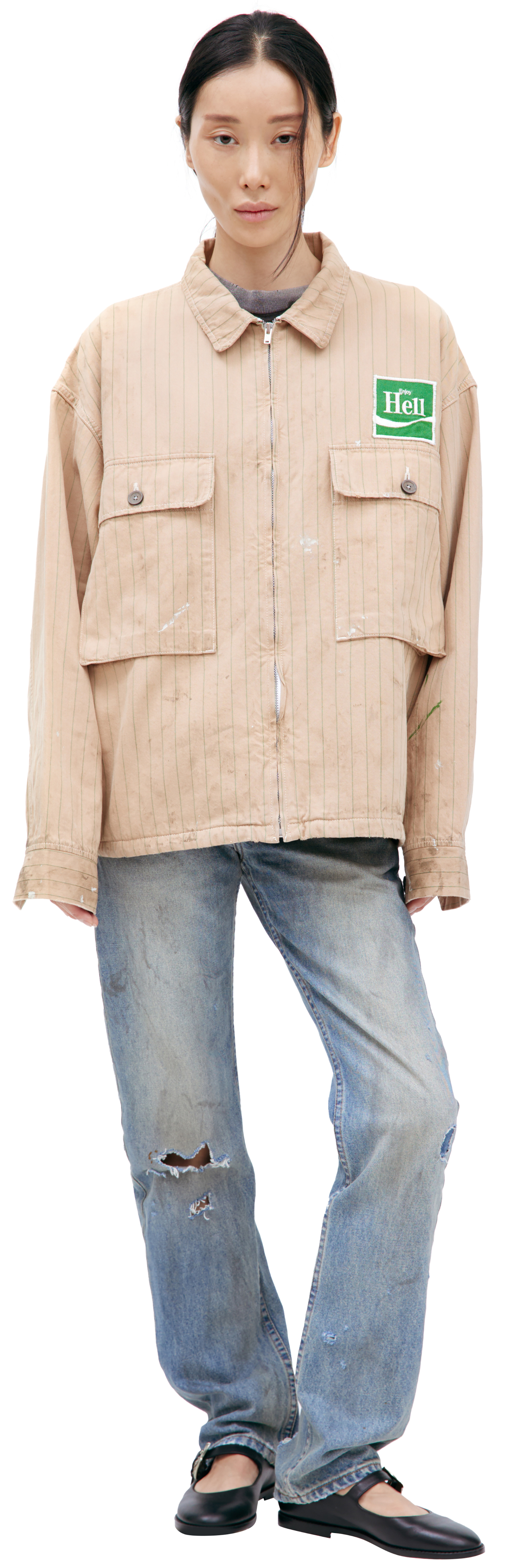 Saint Mxxxxxx Beige jacket with patch