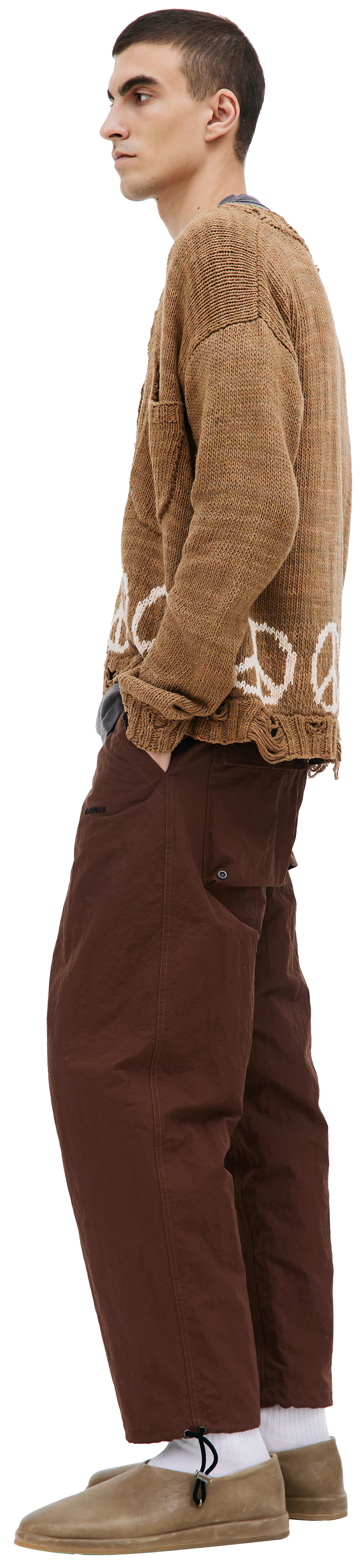 KARU RESEARCH Brown distressed cardigan