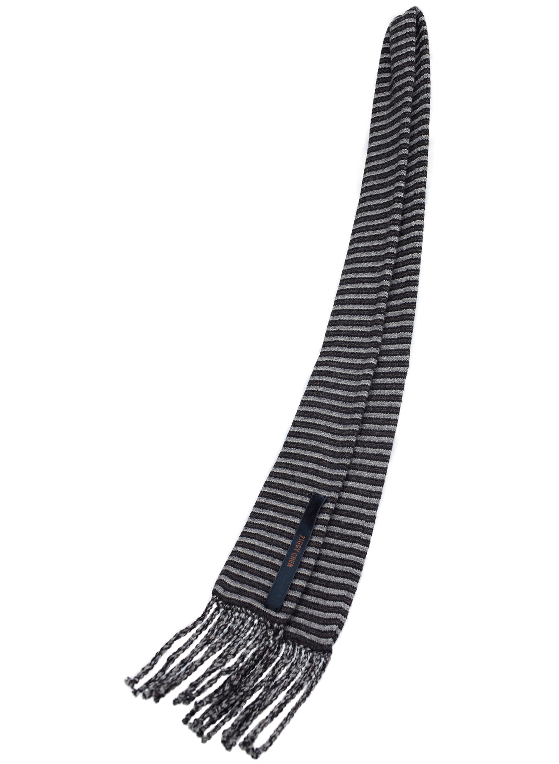 Ziggy Chen Cashmere scarf with a textured stripe