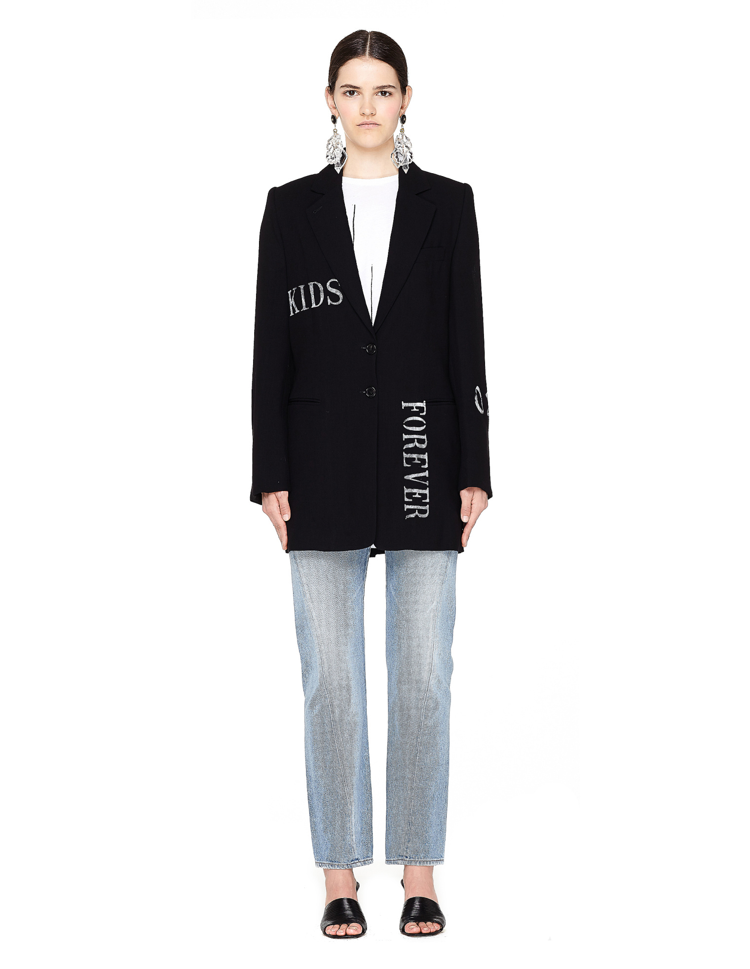 Ann Demeulemeester Шерстяной жакет с принтом