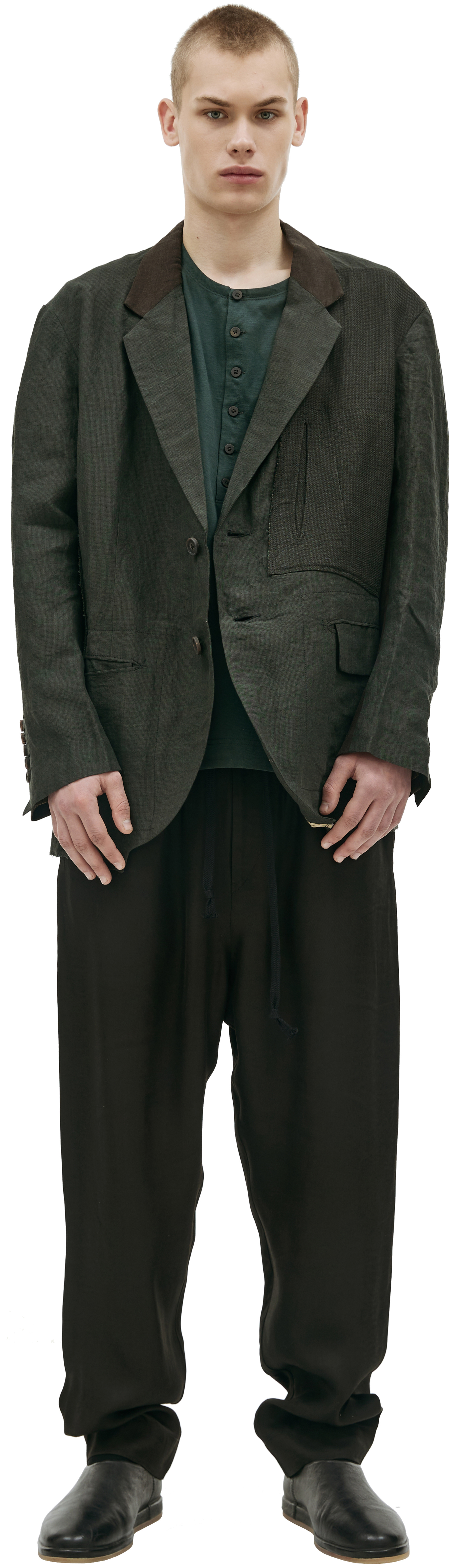 Ziggy Chen Linen single-breasted jacket