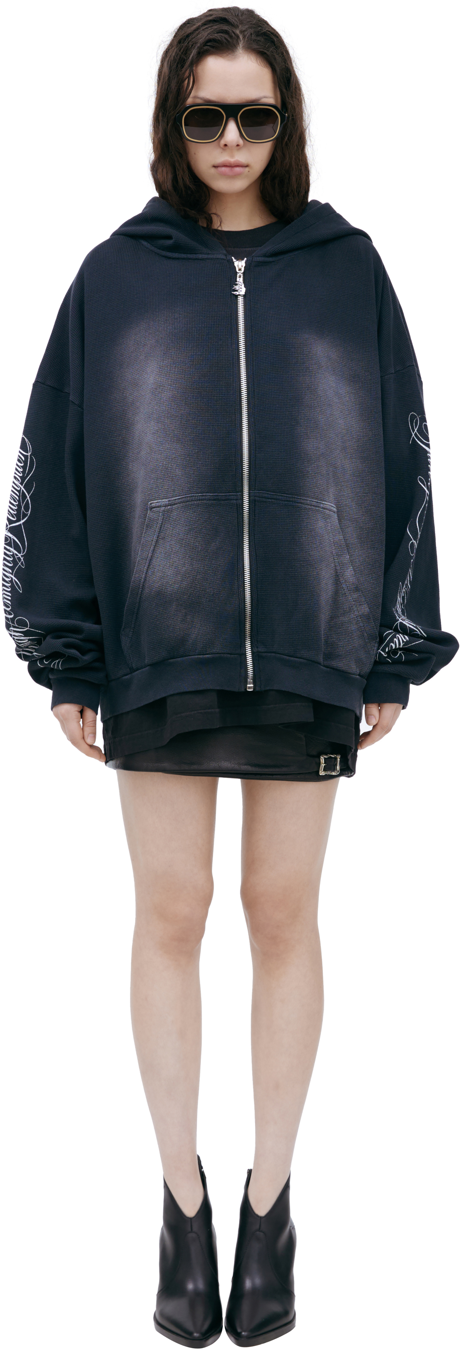 Buy Hellstar women black zip-up hoodie for €470 online on SV77