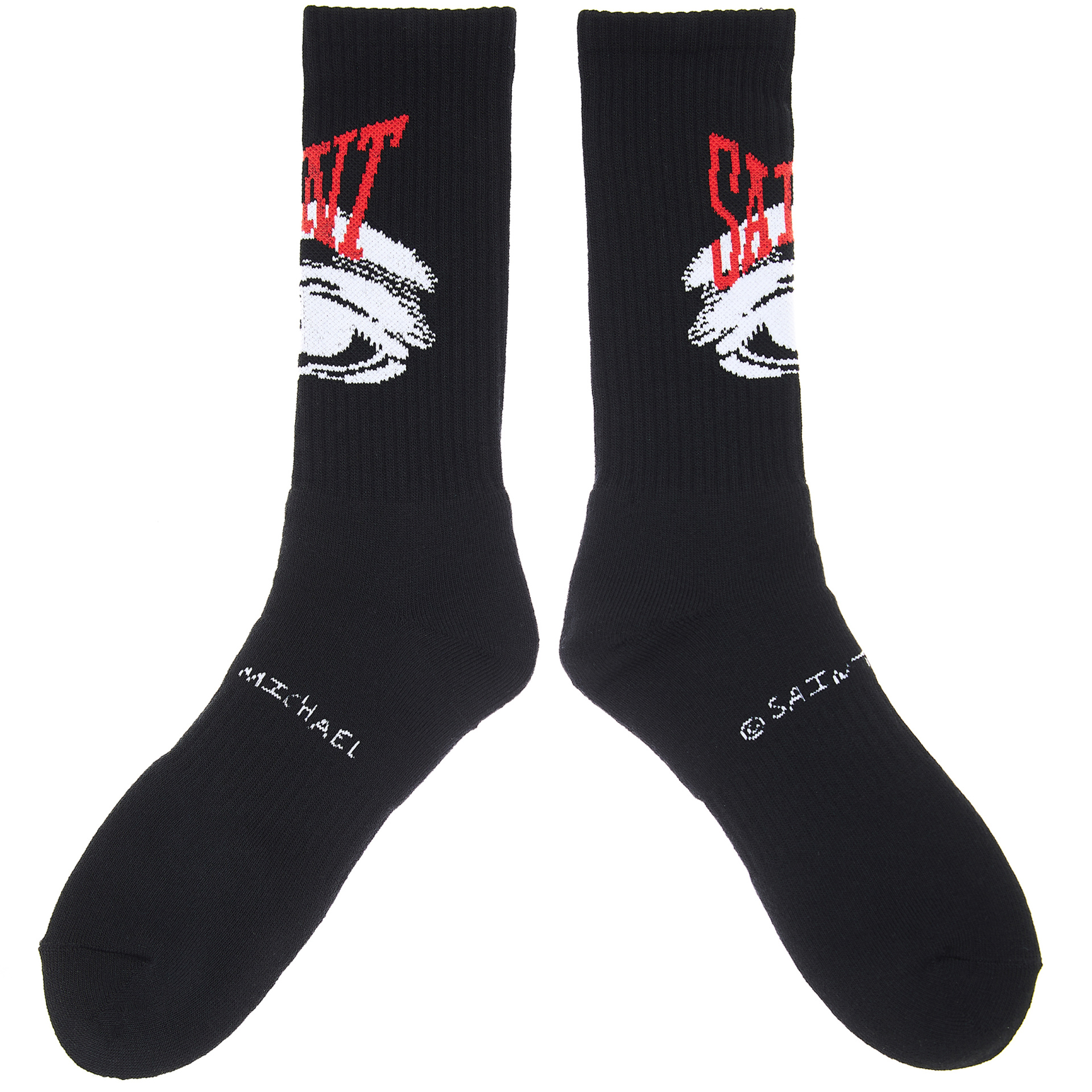 Saint Michael Black Printed Socks