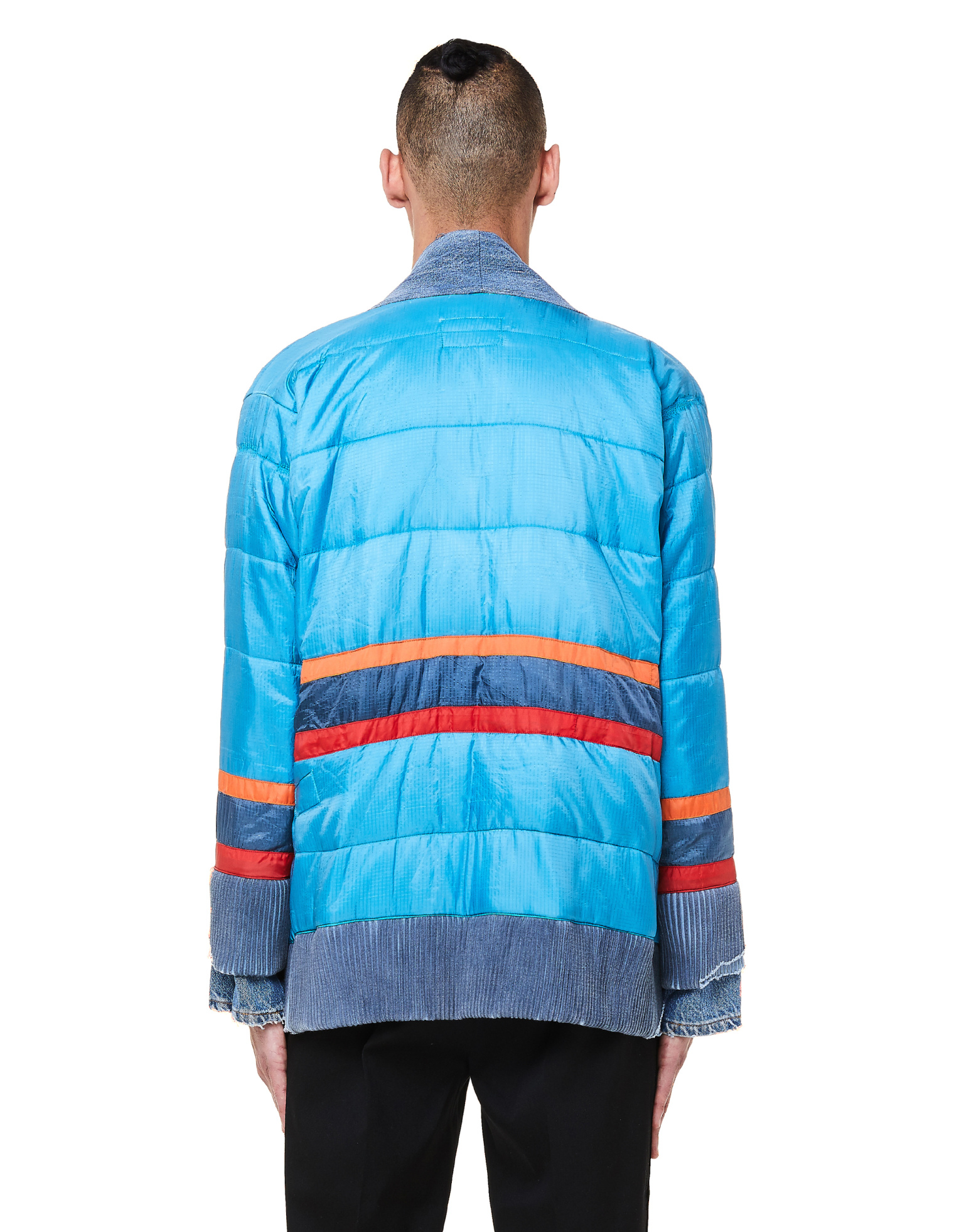 Greg Lauren Blue & Orange Puffy Kimono Jacket
