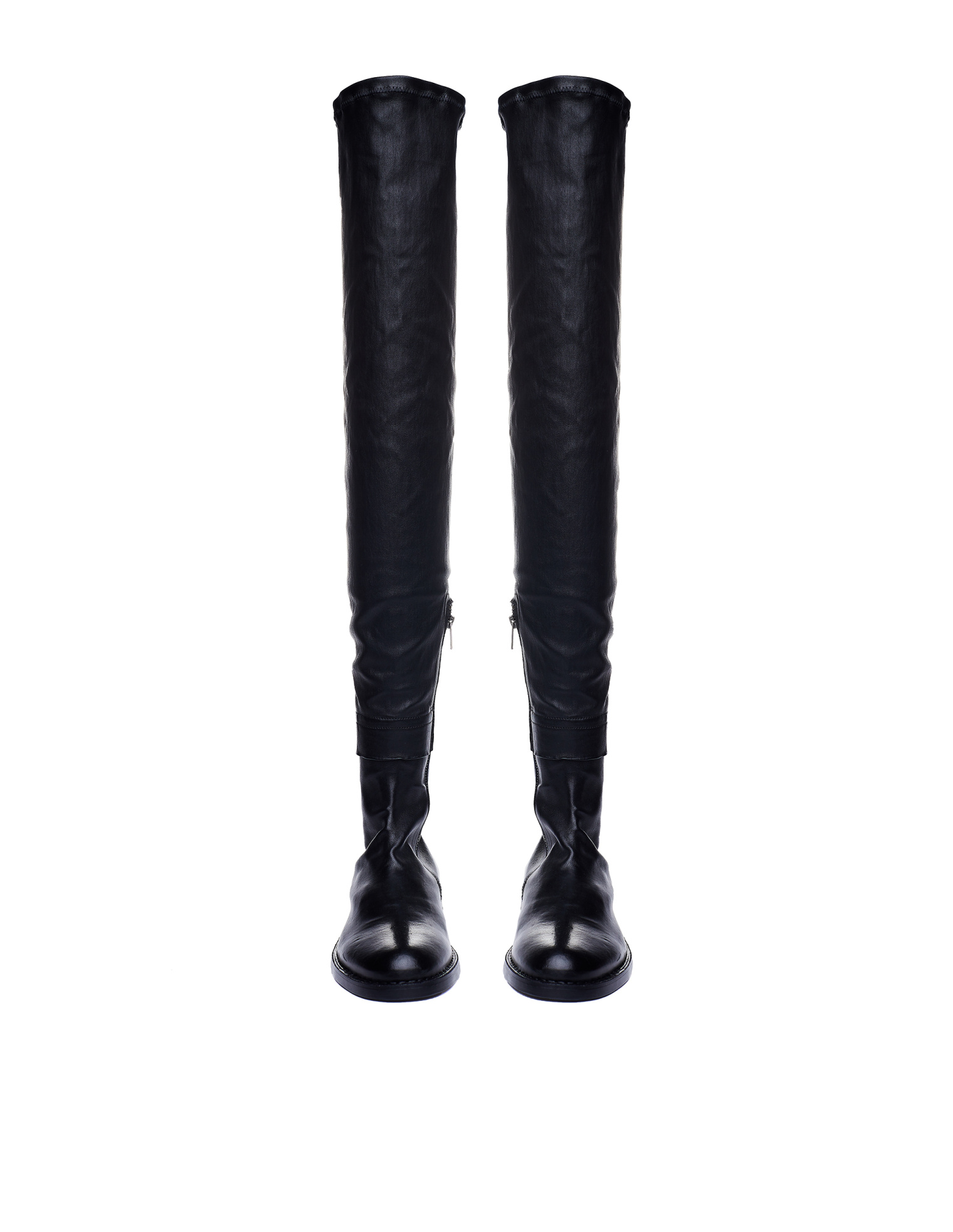 Ann Demeulemeester Black Thigh-high Leather Boots