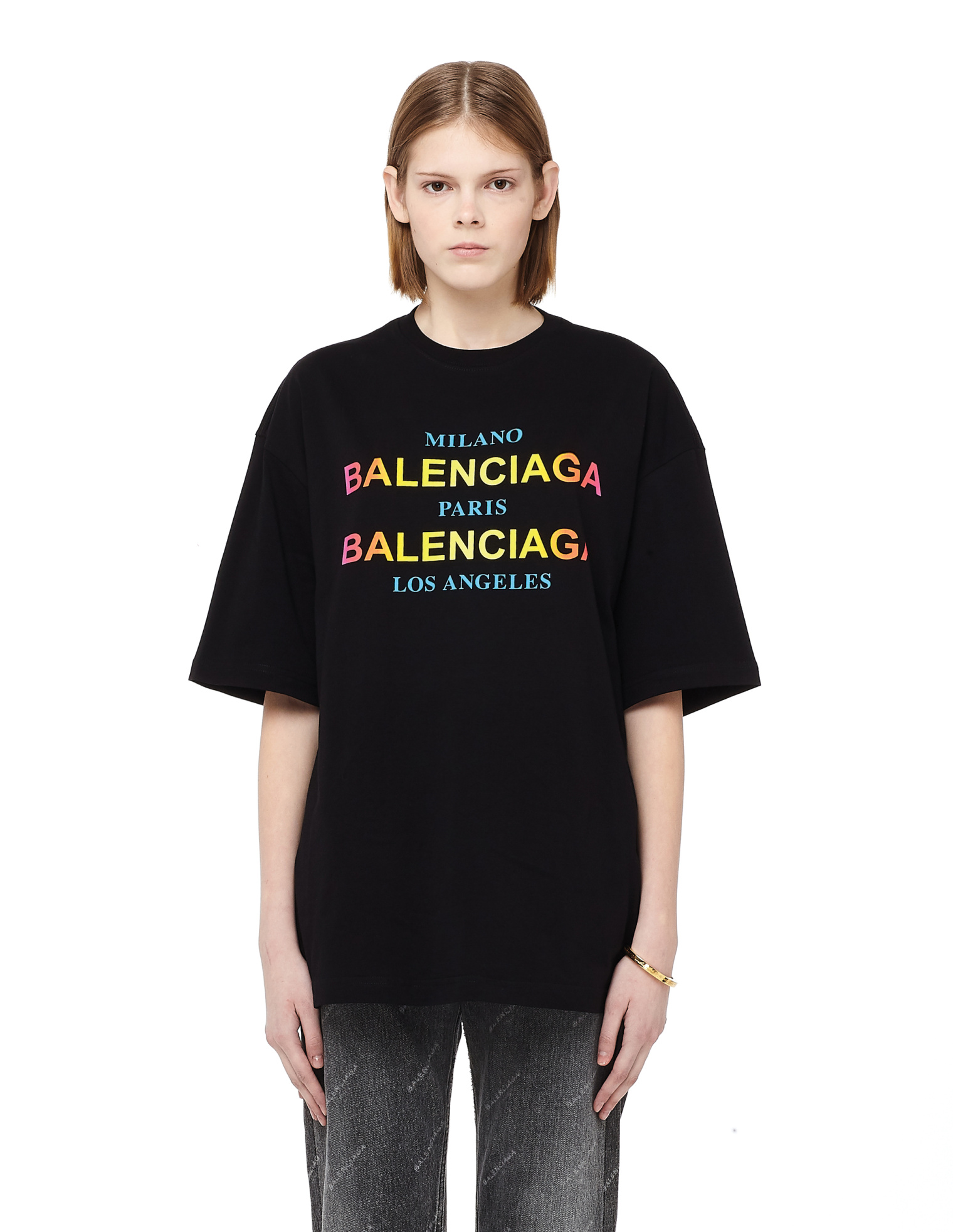 Balenciaga Хлопковая футболка с новым логотипом
