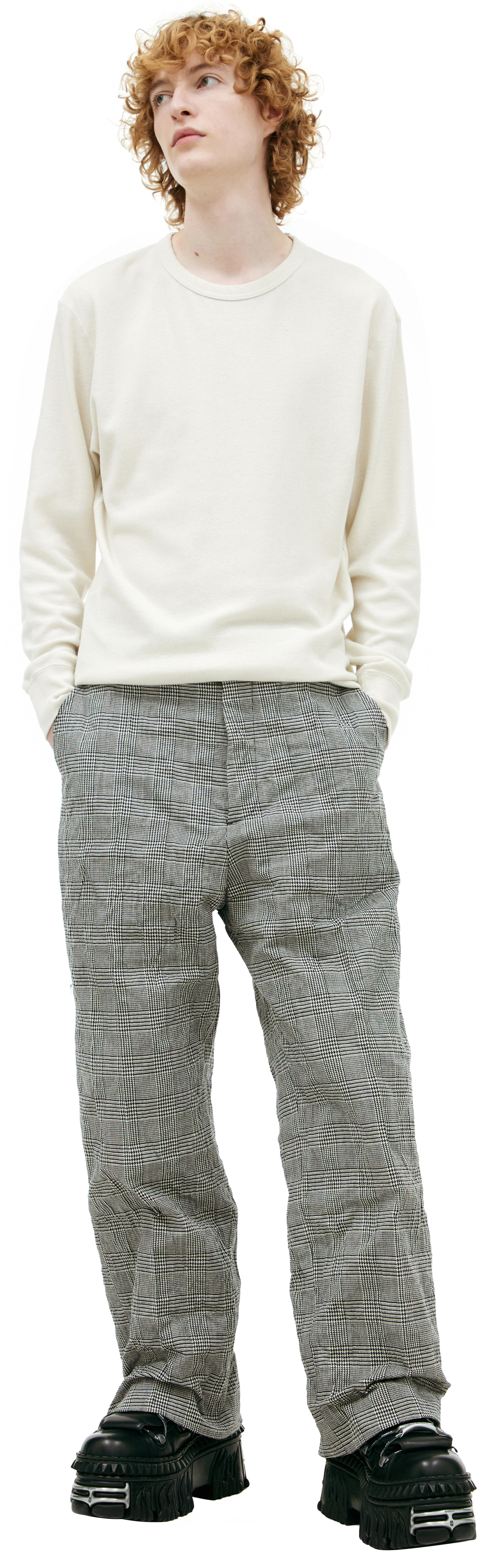 VETEMENTS Grey plaid trousers