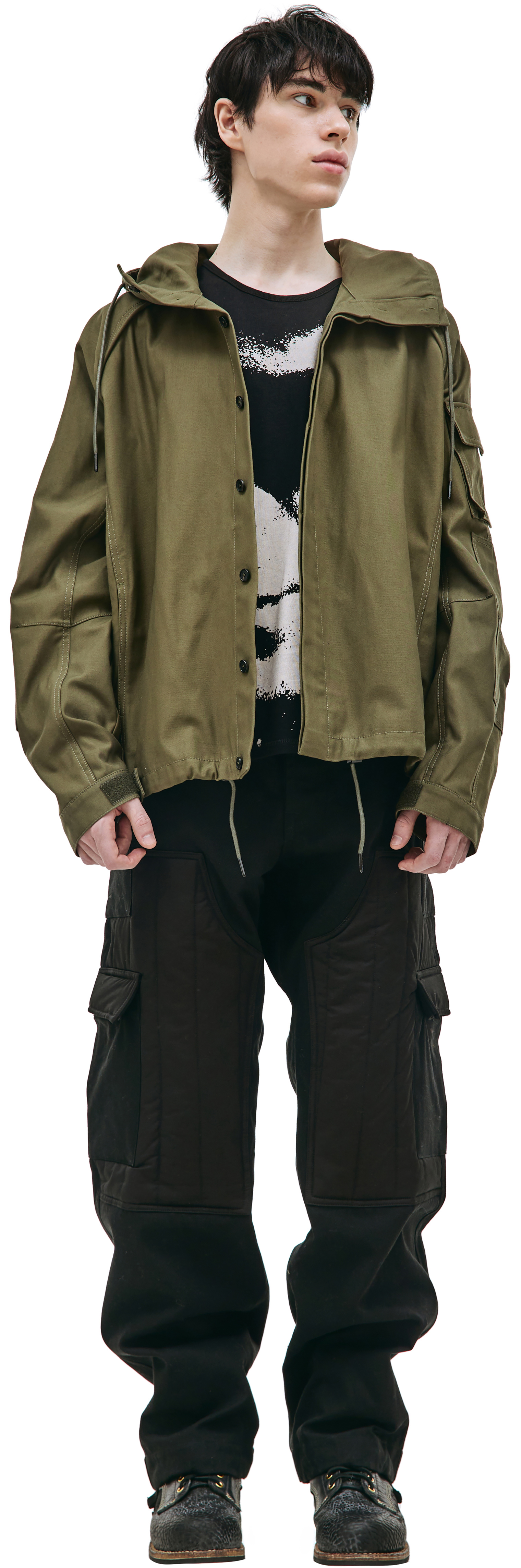 Juun.J Drawstring hooded jacket