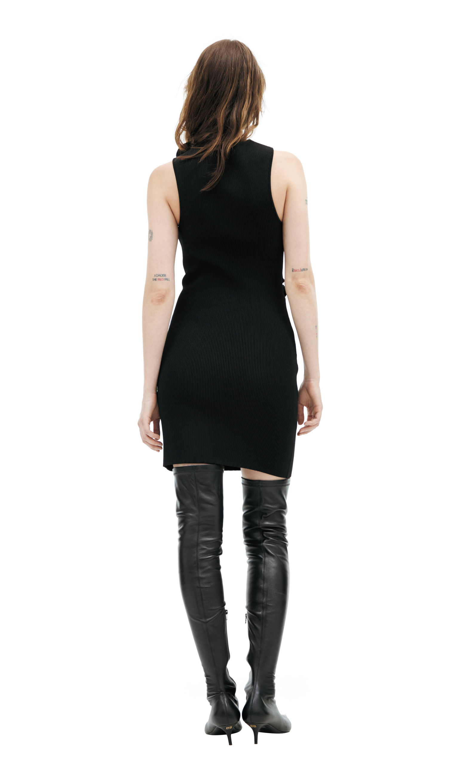 Coperni Black dress with roses