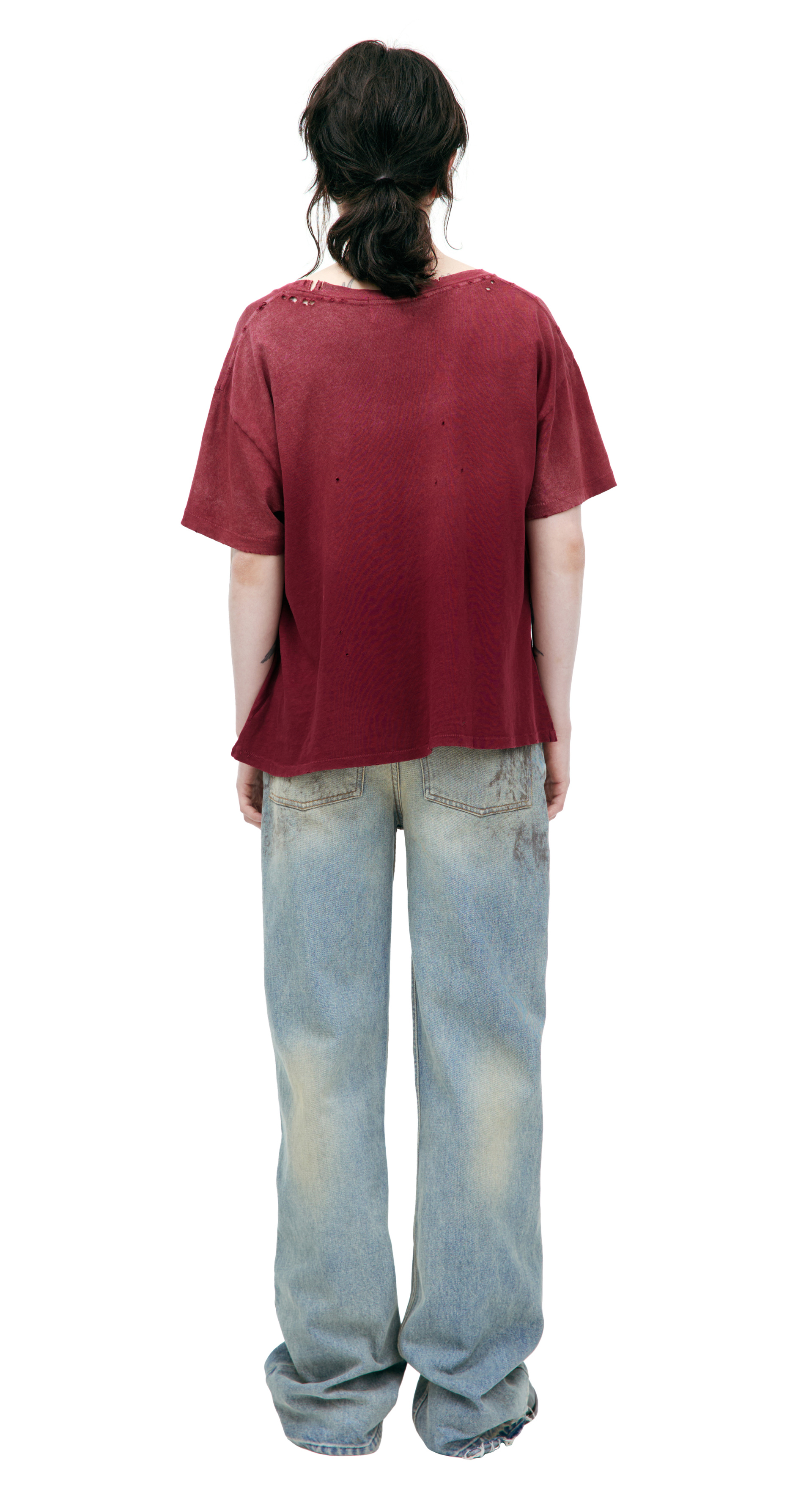 Enfants Riches Déprimés Burgundy T-shirt with print