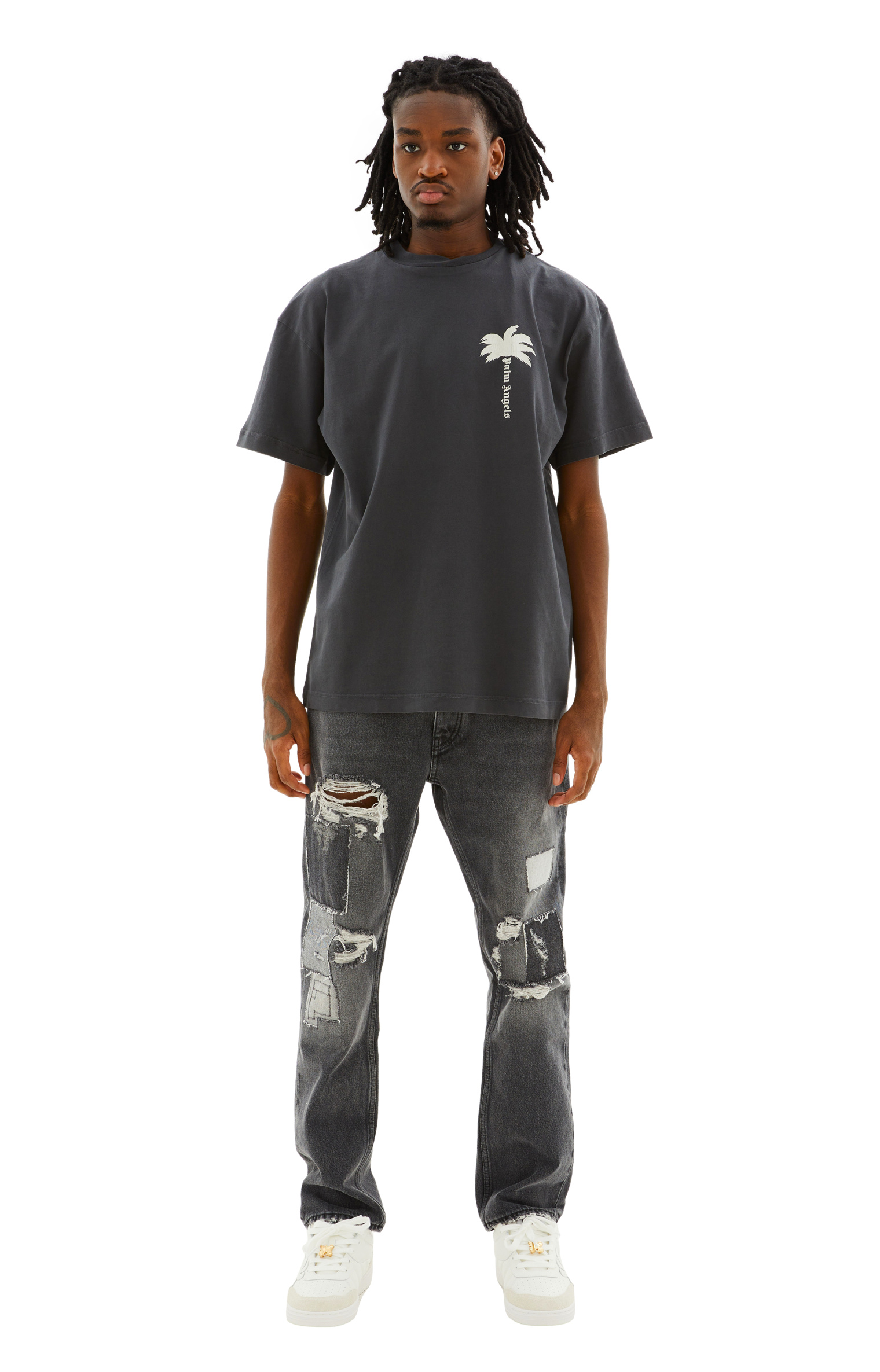Palm Angels Grey print T-shirt