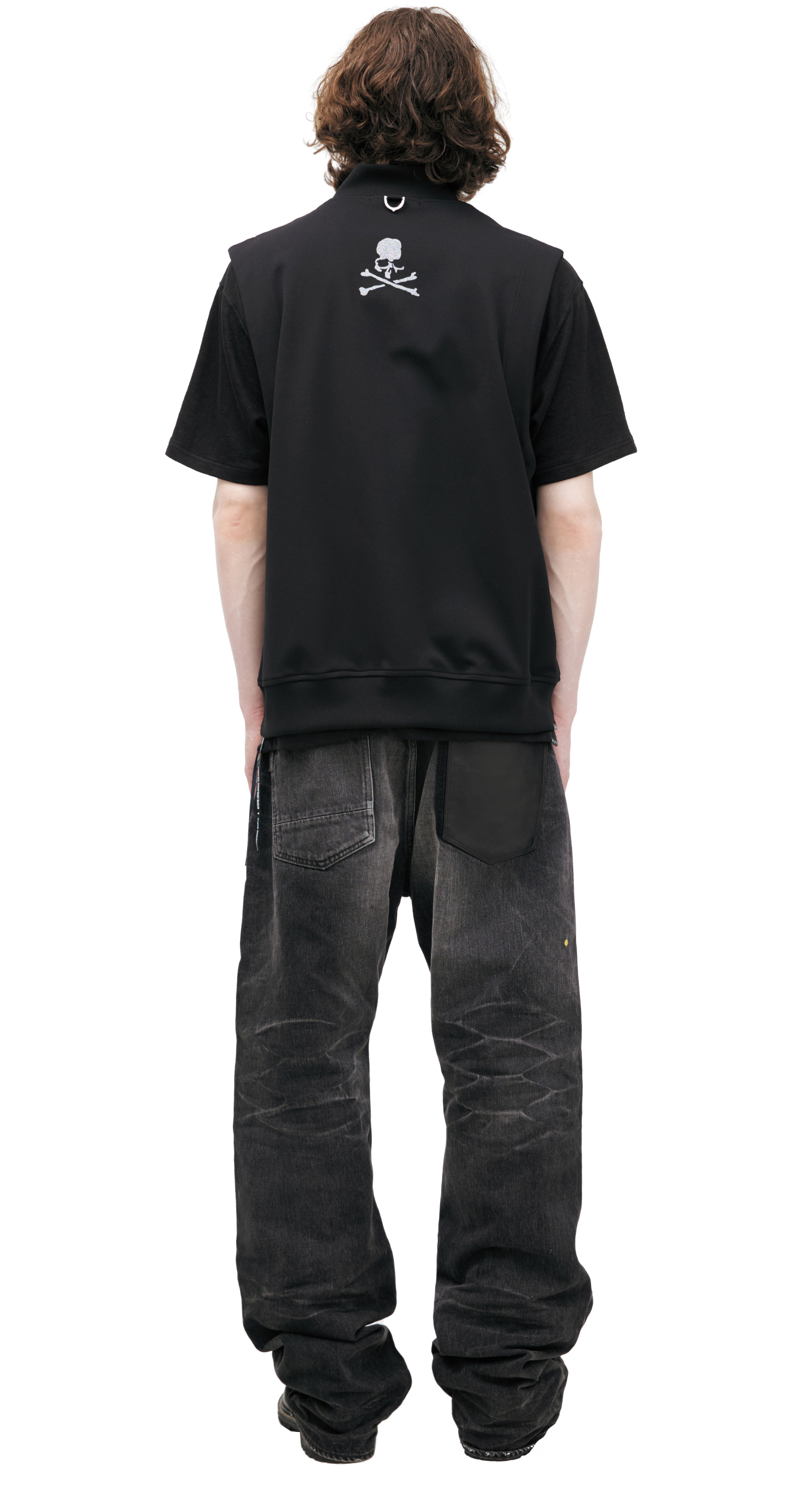 Mastermind WORLD Black zip-up vest