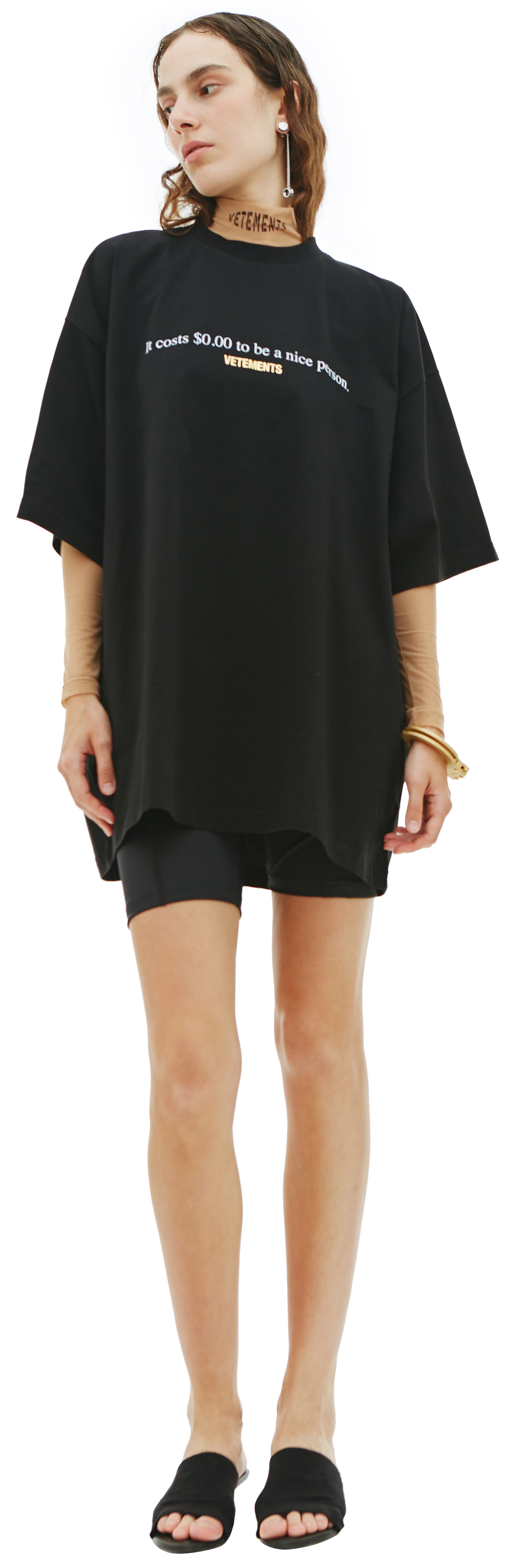 VETEMENTS Black printed t-shirt