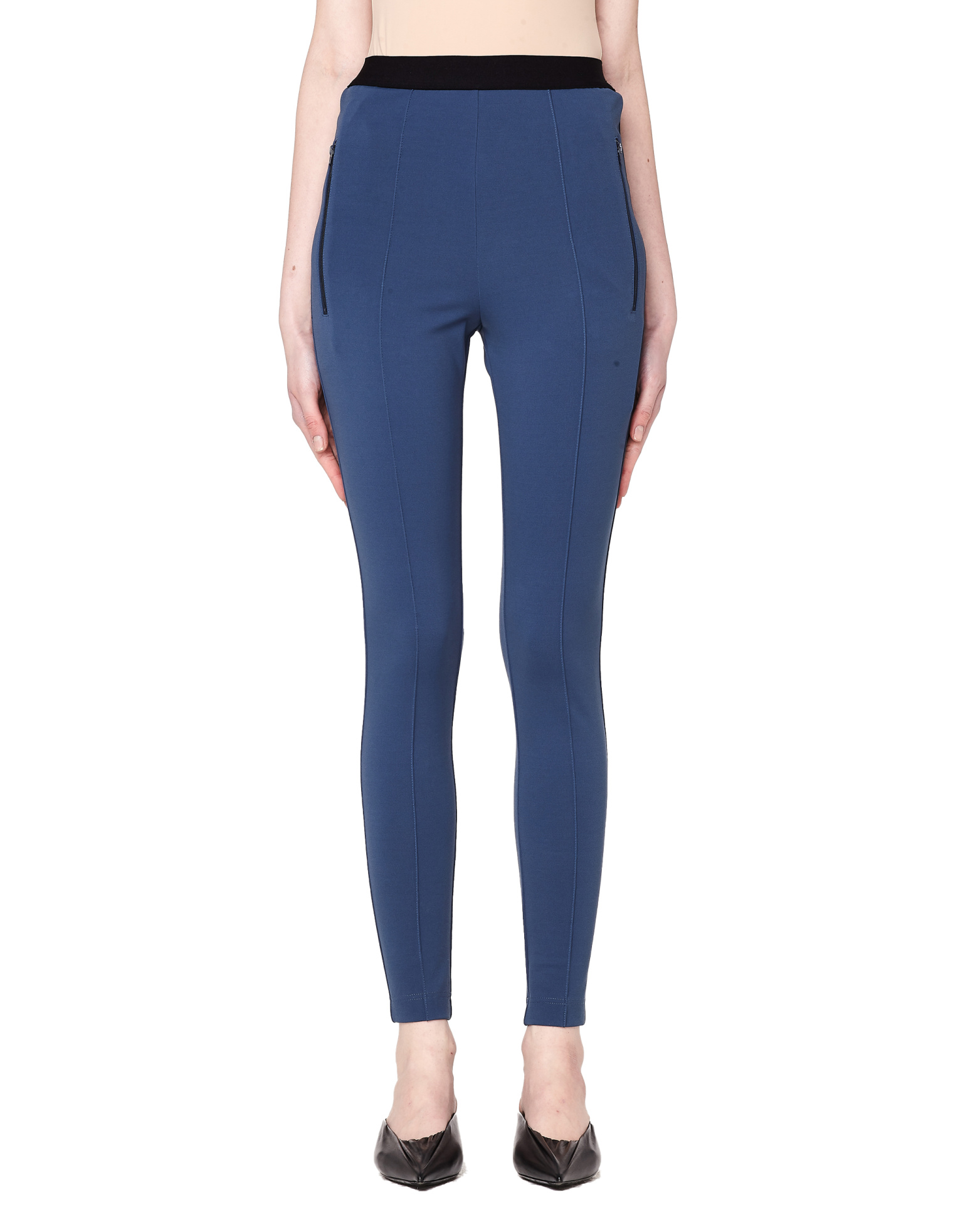 Balenciaga Stitched Crease Blue Logo Pants