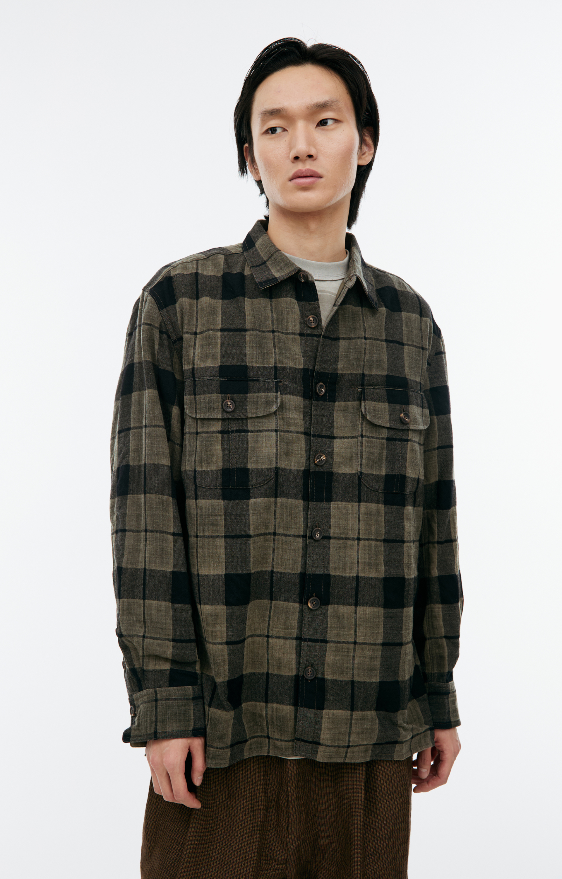 Ziggy Chen Wool plaid shirt