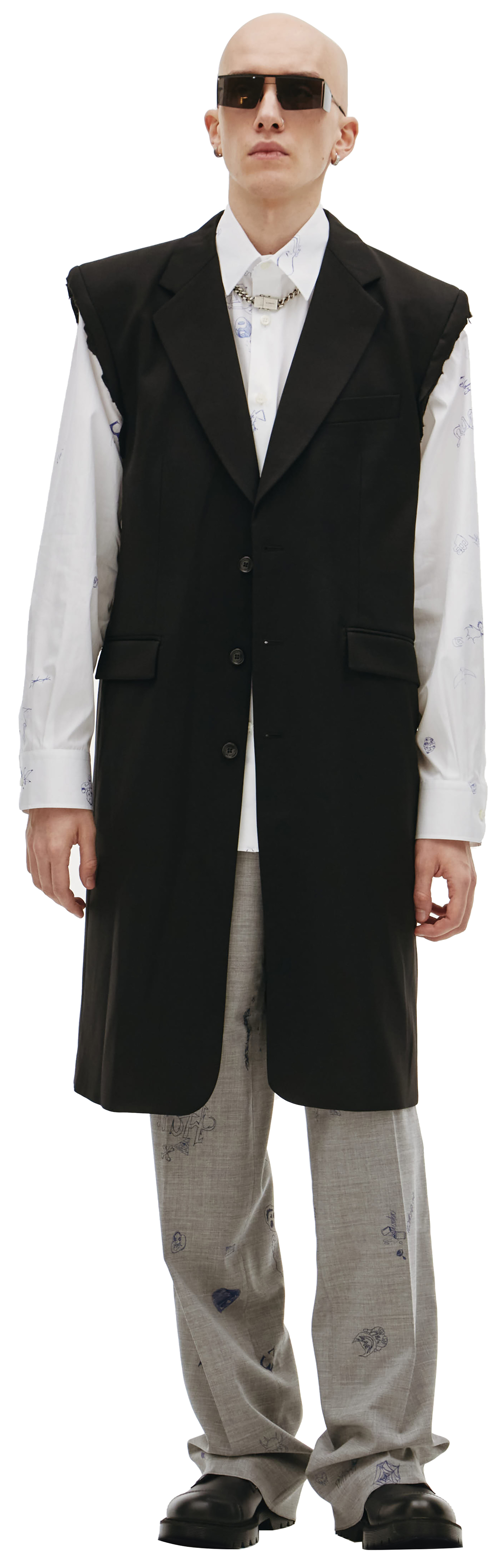 VETEMENTS Sleeveless striped blazer