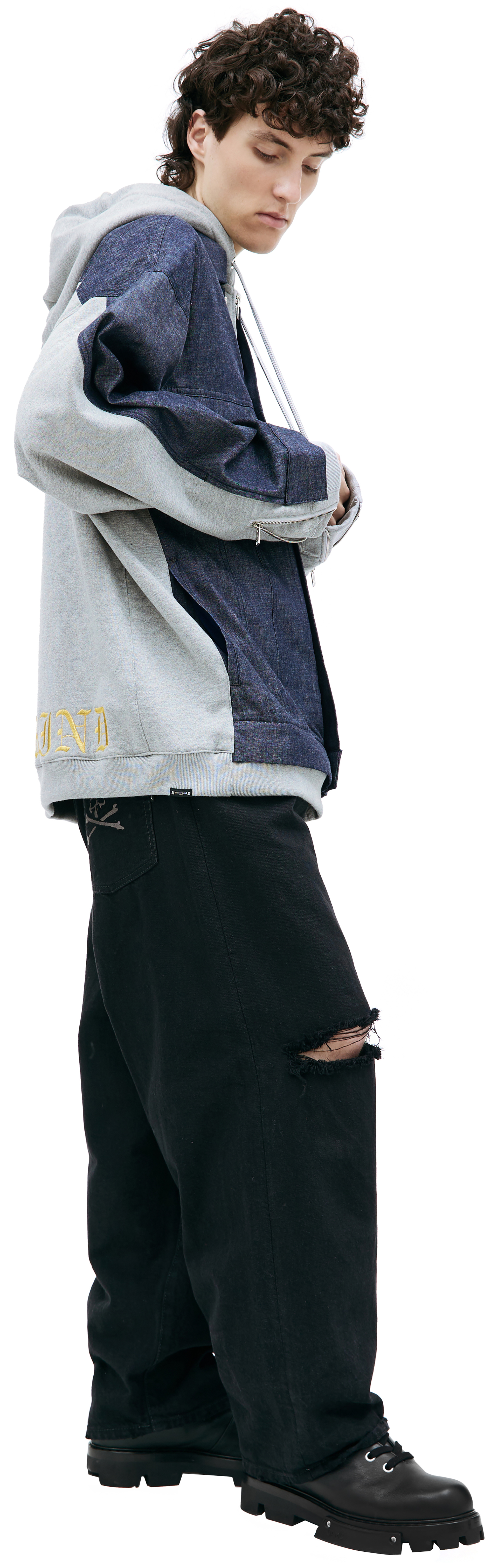 Mastermind WORLD Hooded denim jacket