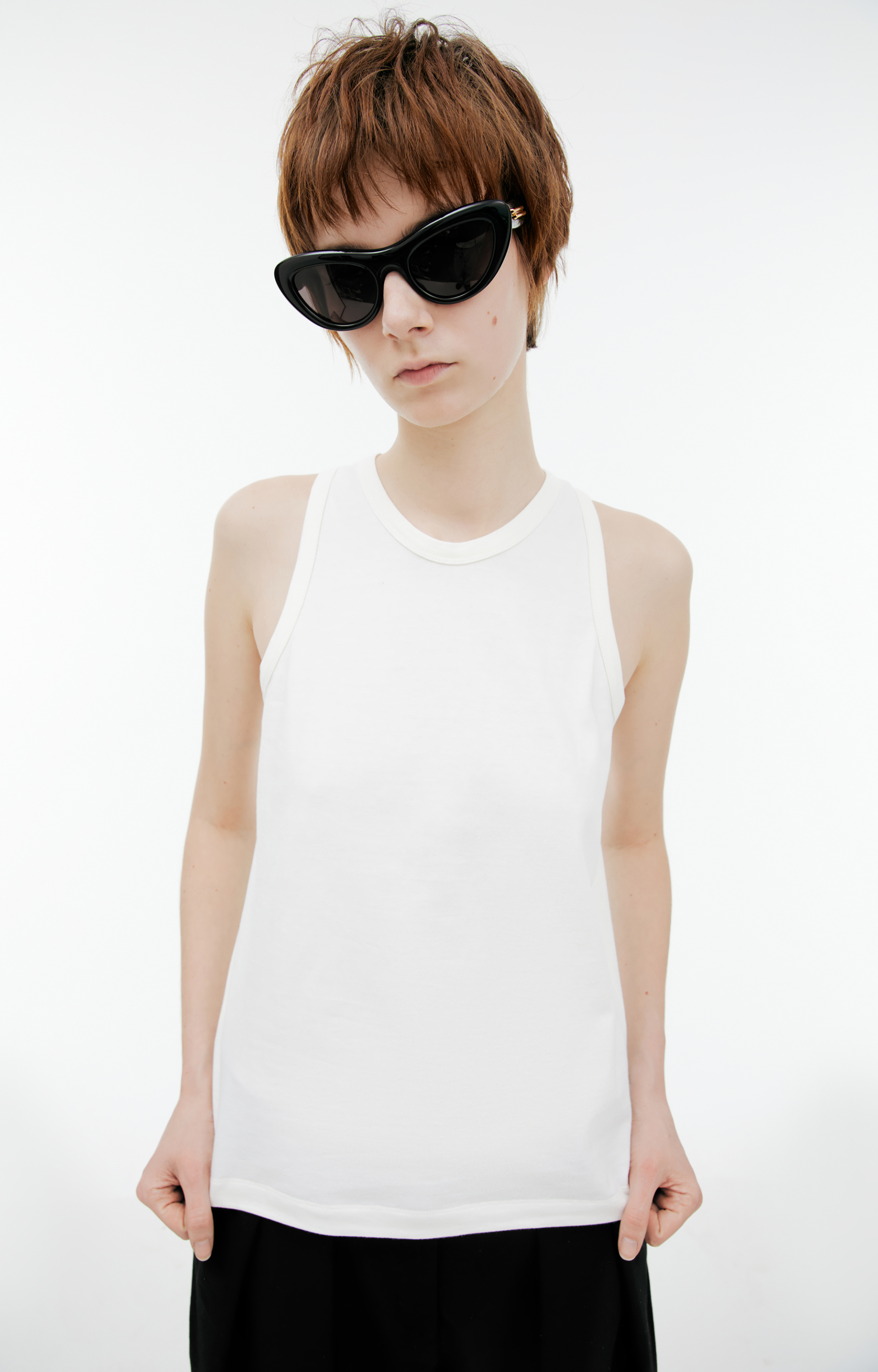 The Row White silk top