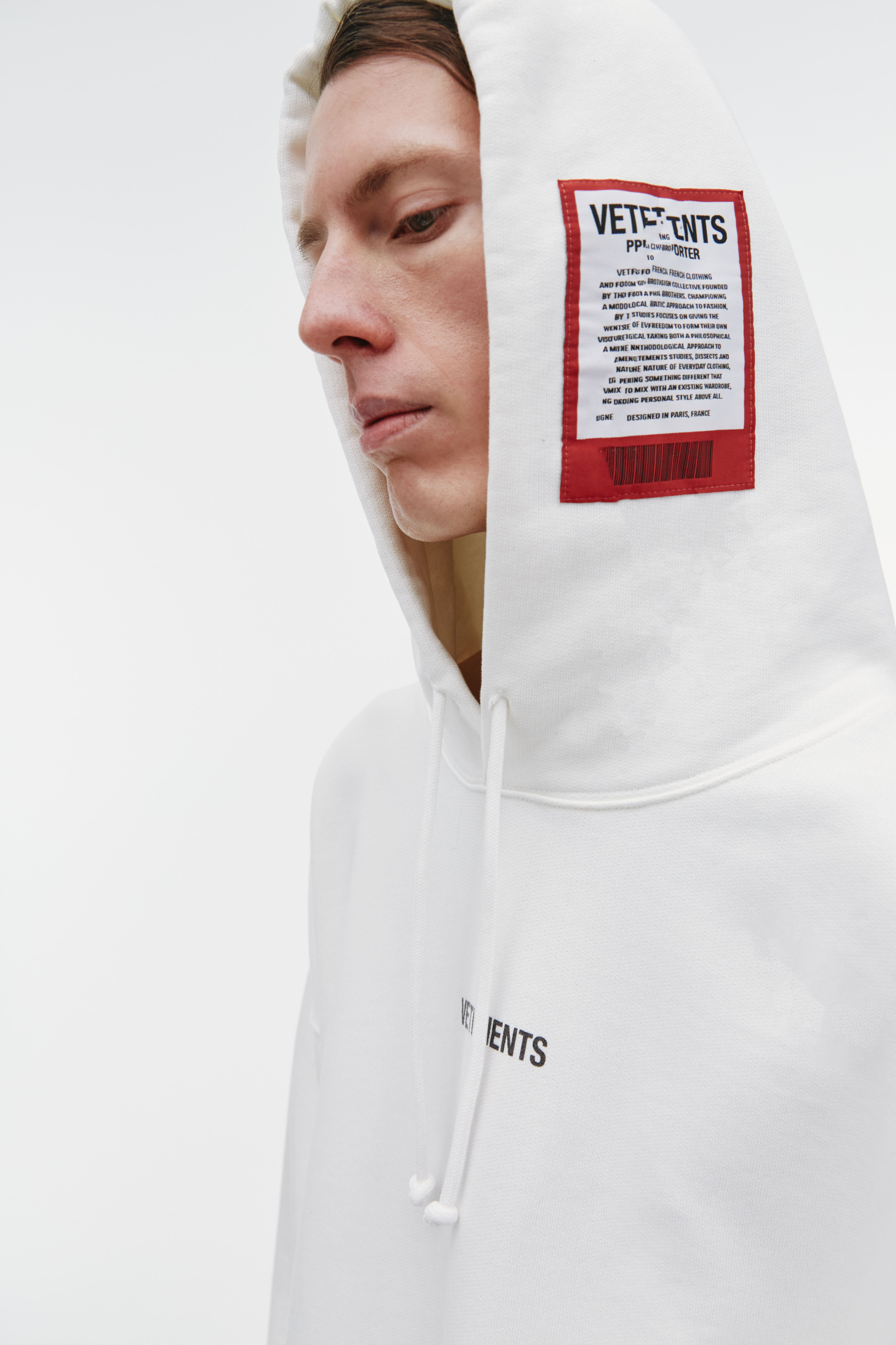 VETEMENTS White Logo & Patch Hoodie