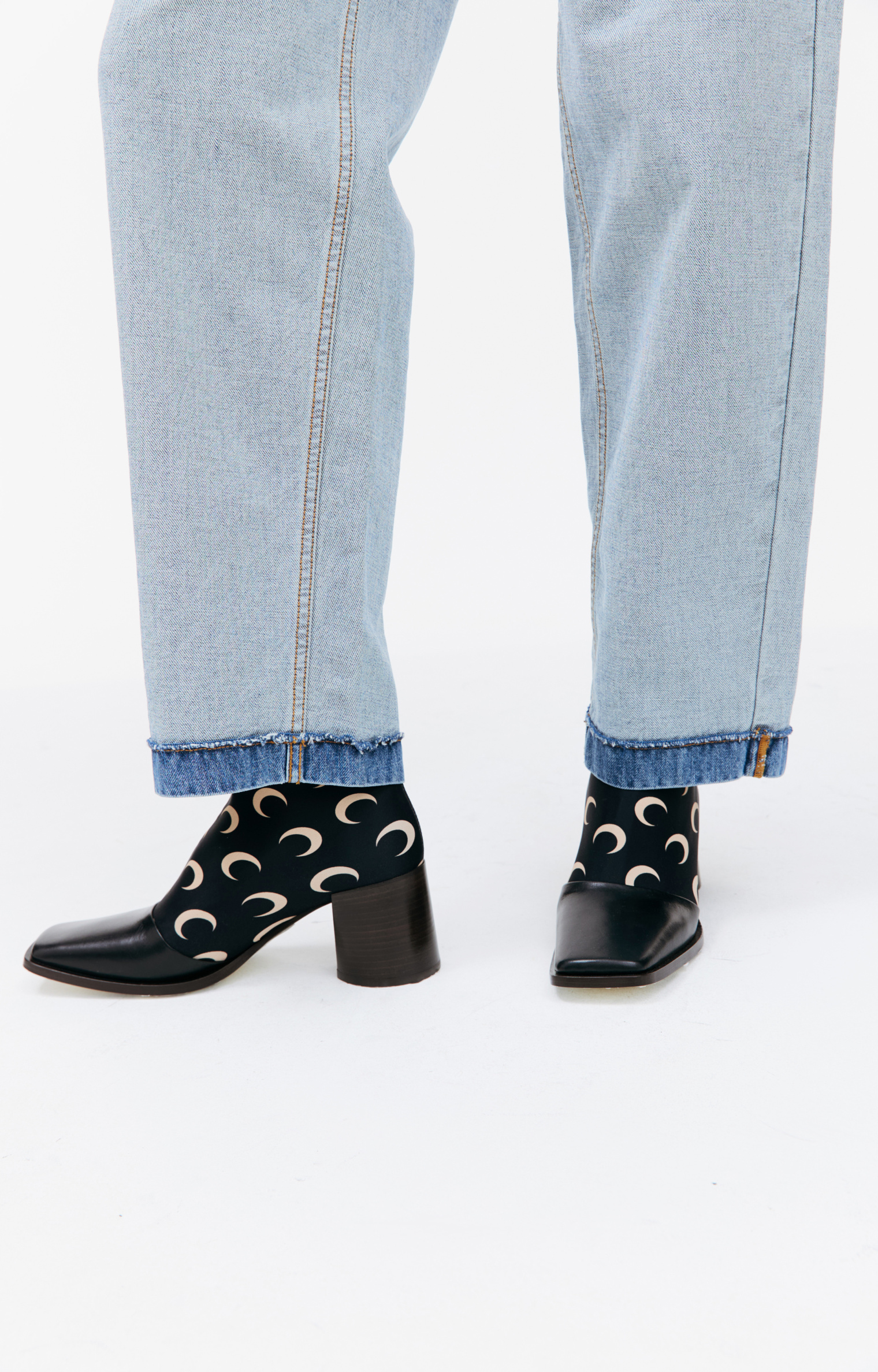 Marni Blue inside-out jeans