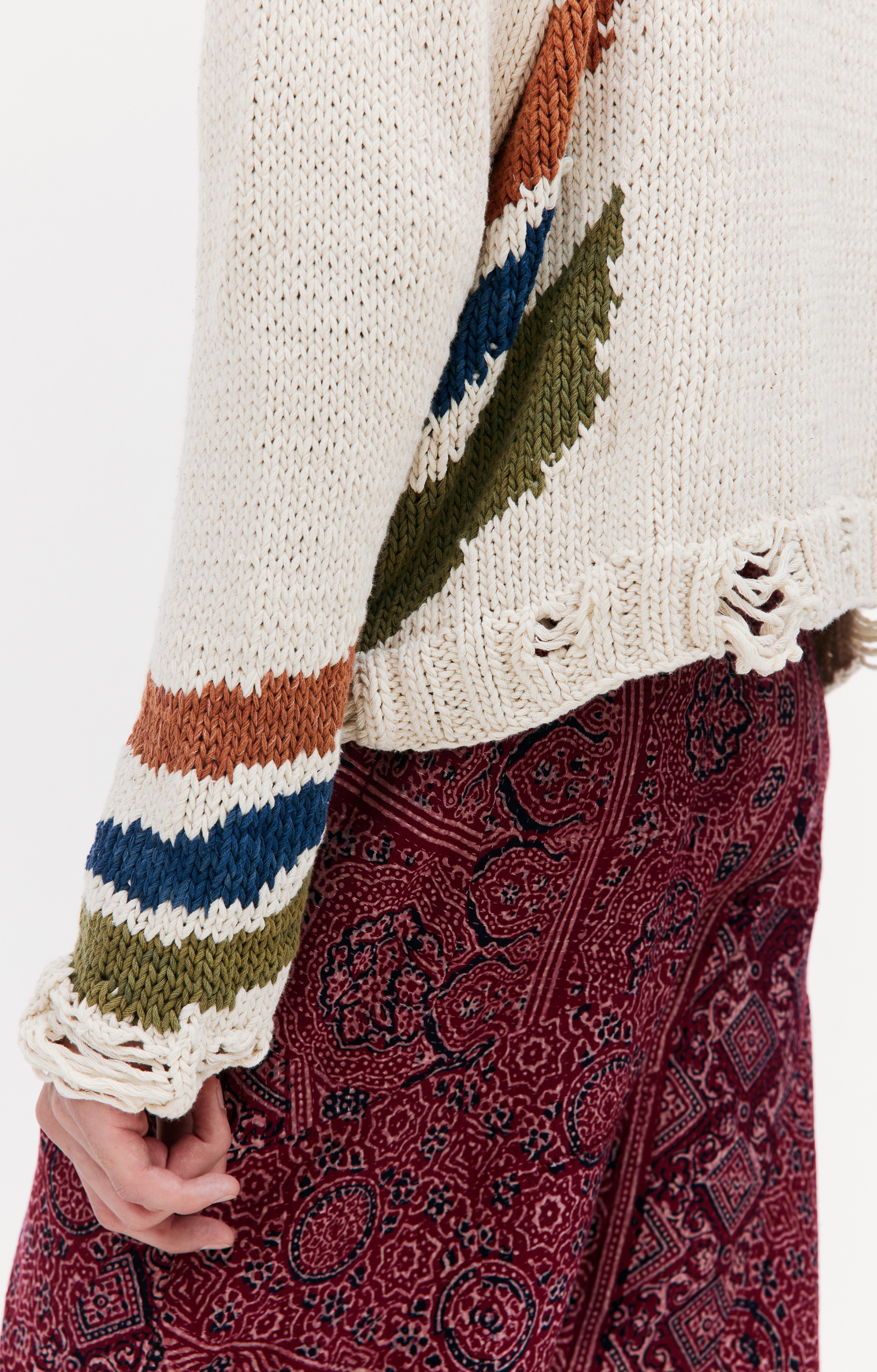 KARU RESEARCH Beige distressed сardigan