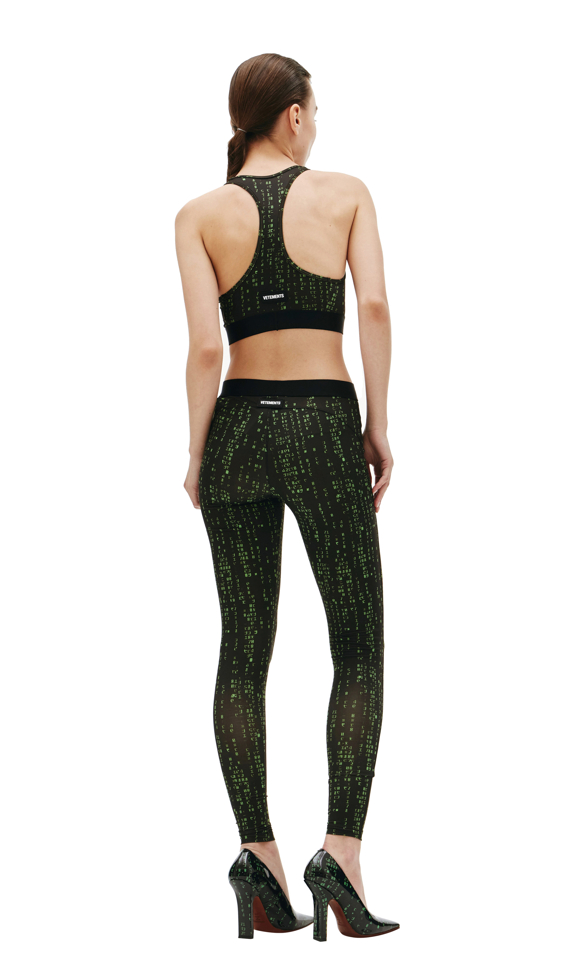 VETEMENTS Code print sports bra