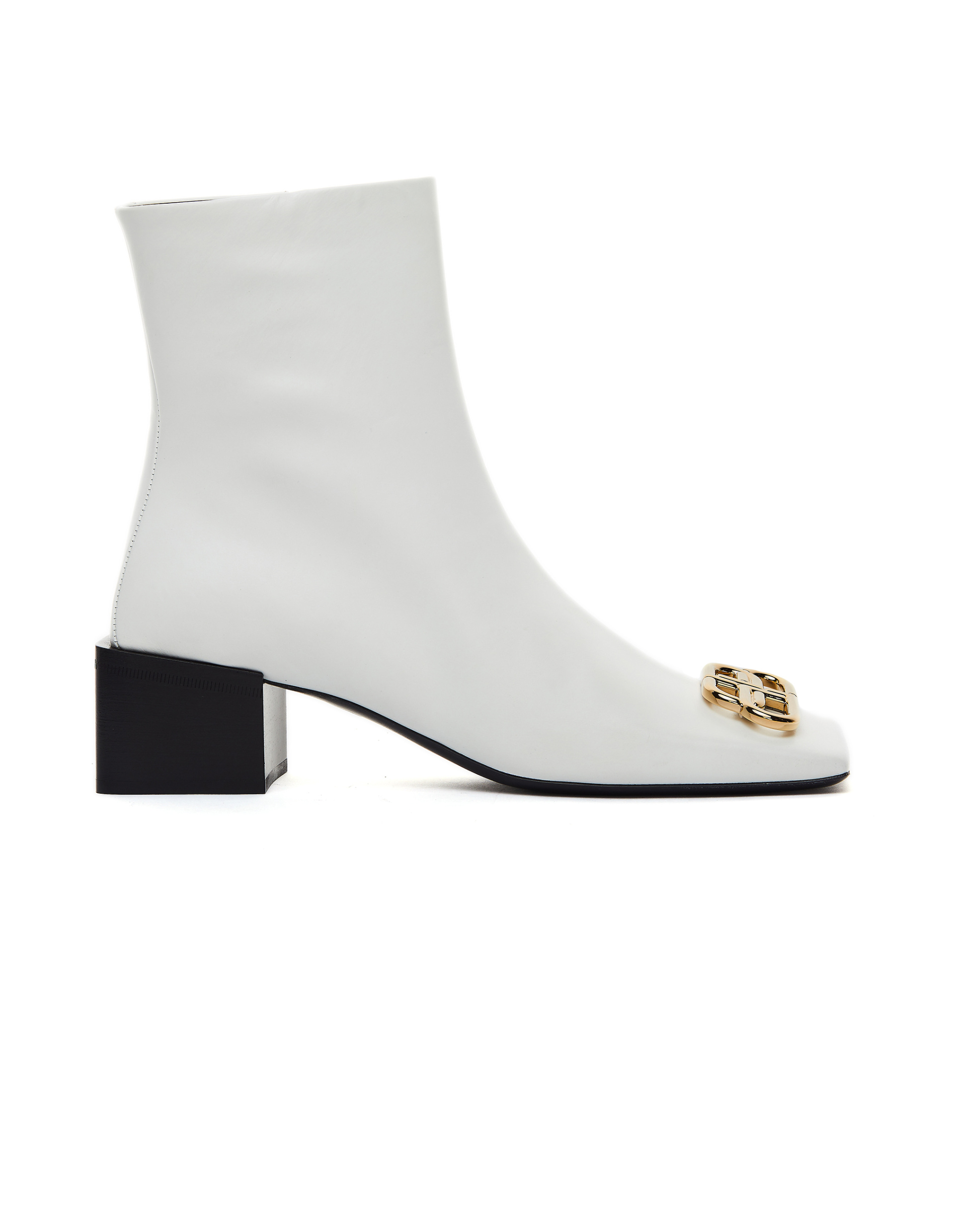 Balenciaga Leather Double Square BB Ankle Boots