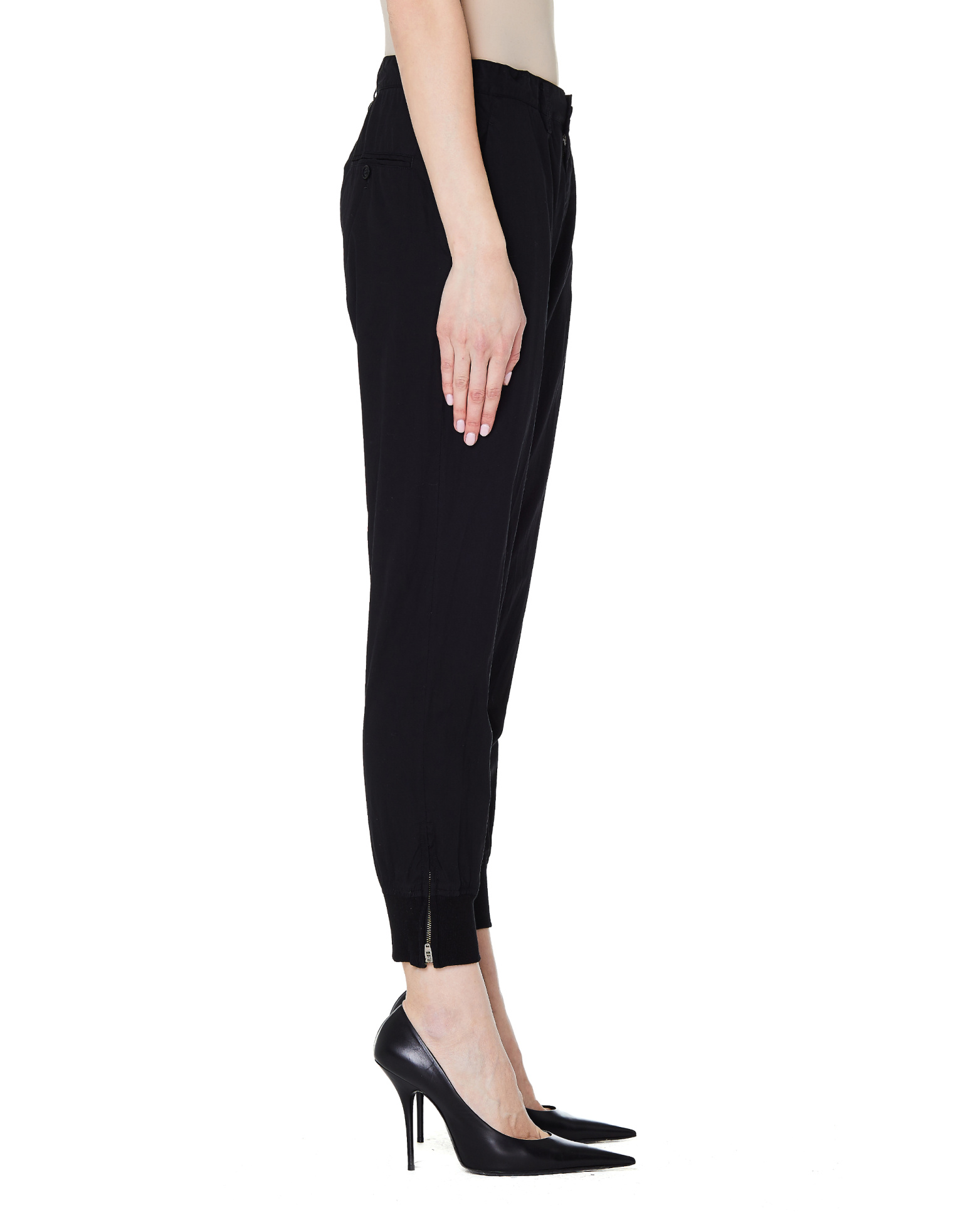 Y\'s Black Cotton Trousers