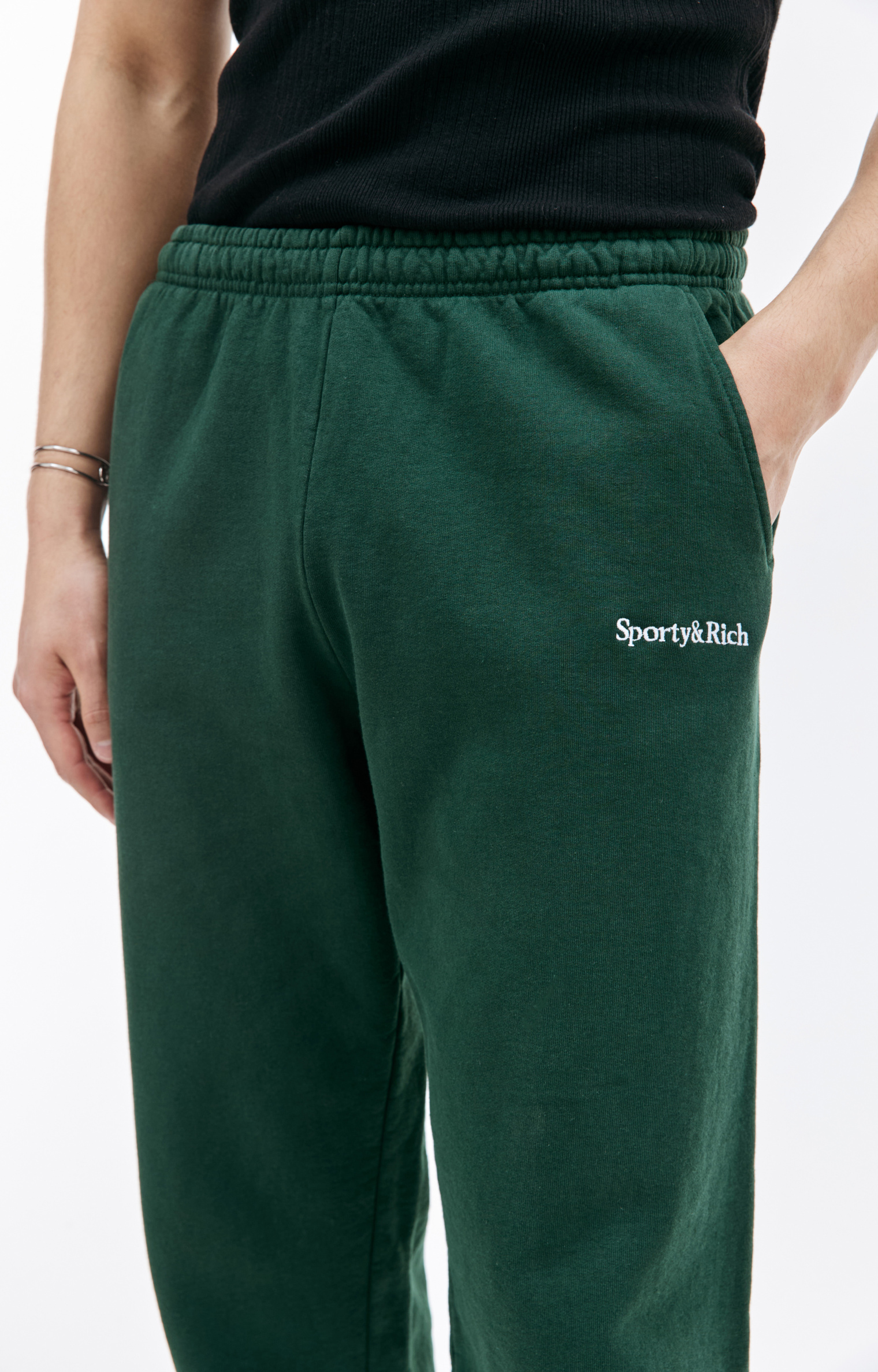 SPORTY & RICH Logo embroidered sweatpants