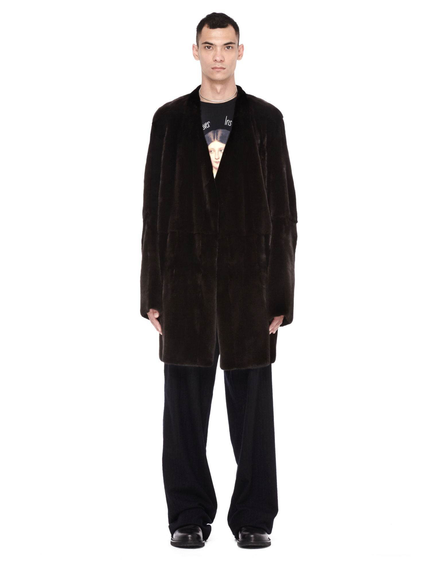 HUN Rick Owens Double-faced mink fur coat