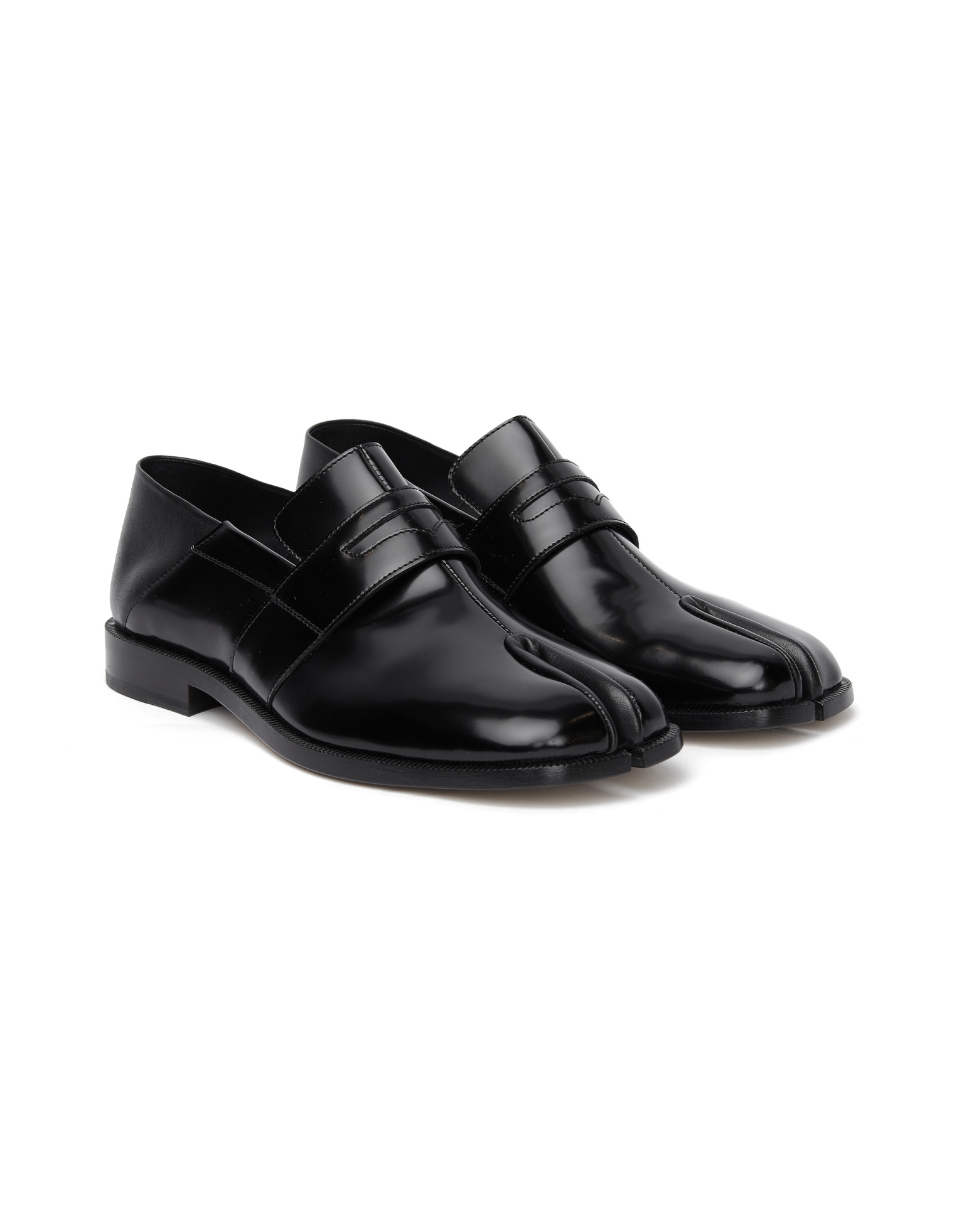 Maison Margiela Black Leather Tabi Loafers