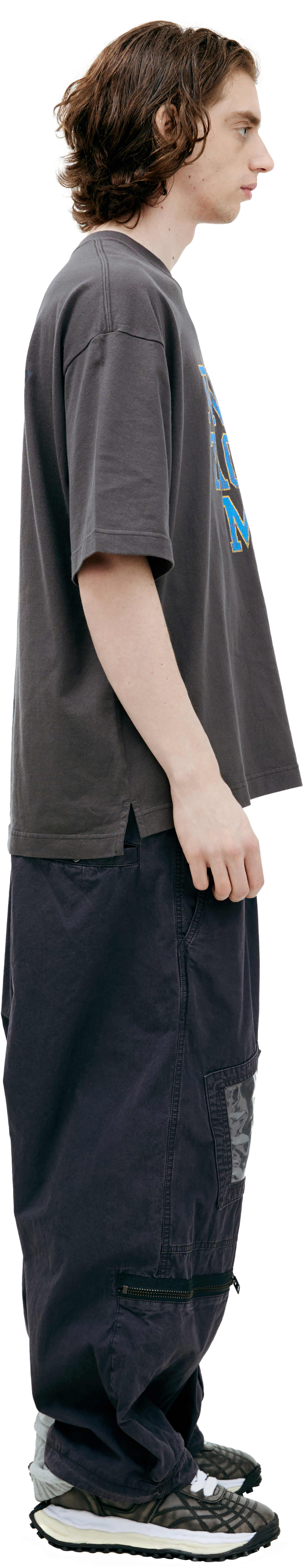 Buy Maison Mihara Yasuhiro men grey 'donʼt tag me' t-shirt for
