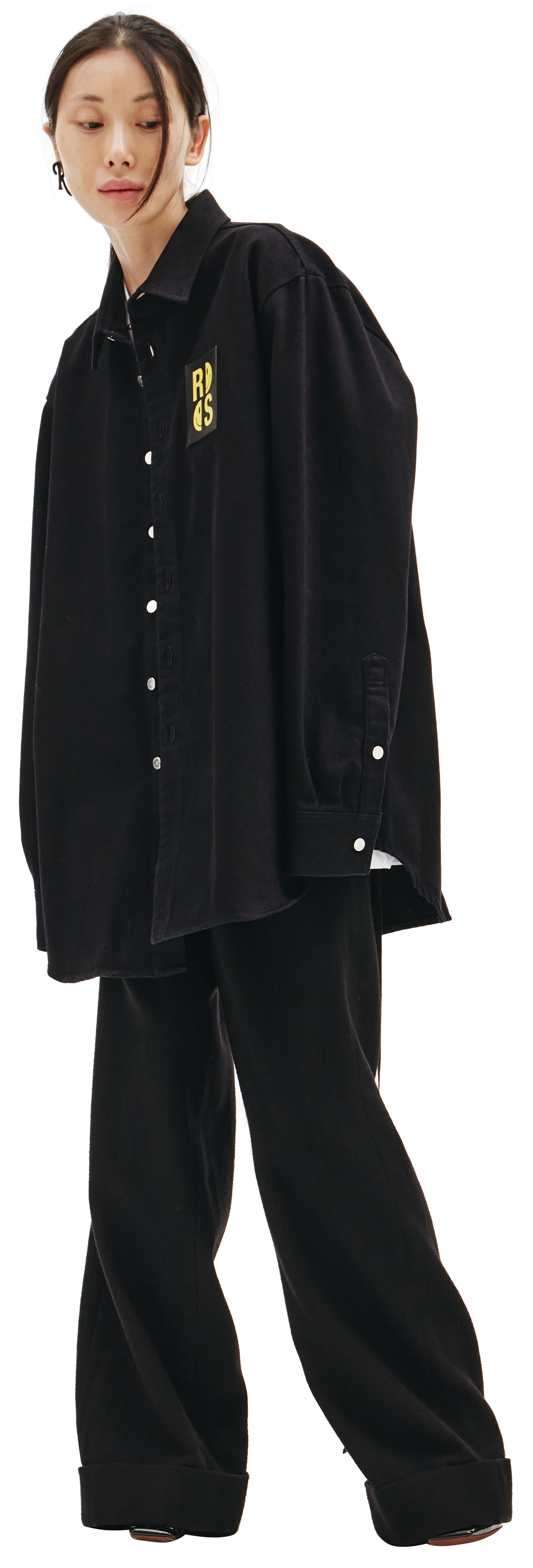 Raf Simons Raf Simons X Smiley Denim Shirt With Leather Patch