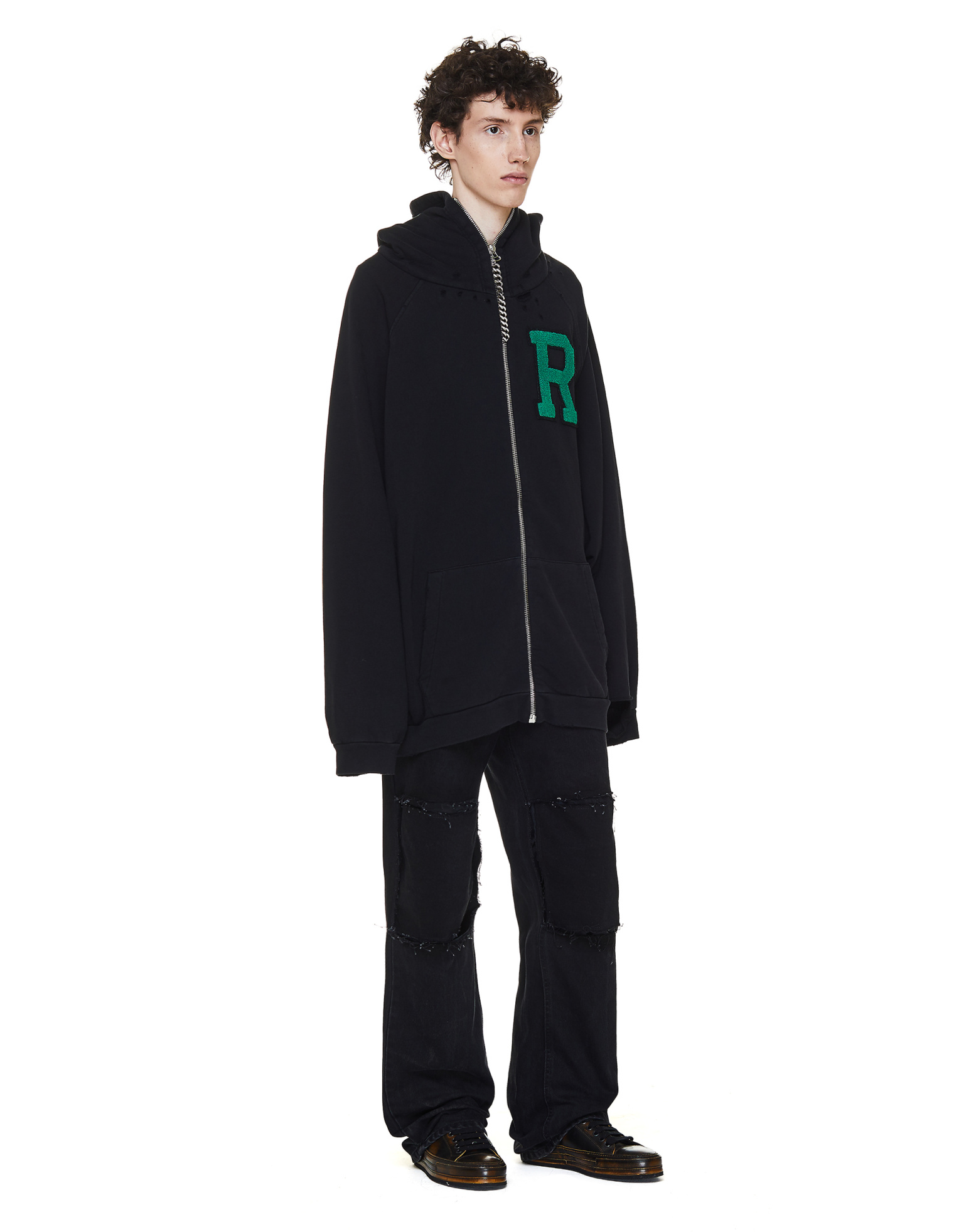 Raf Simons Distressed Hoodie "I Love You(th)"