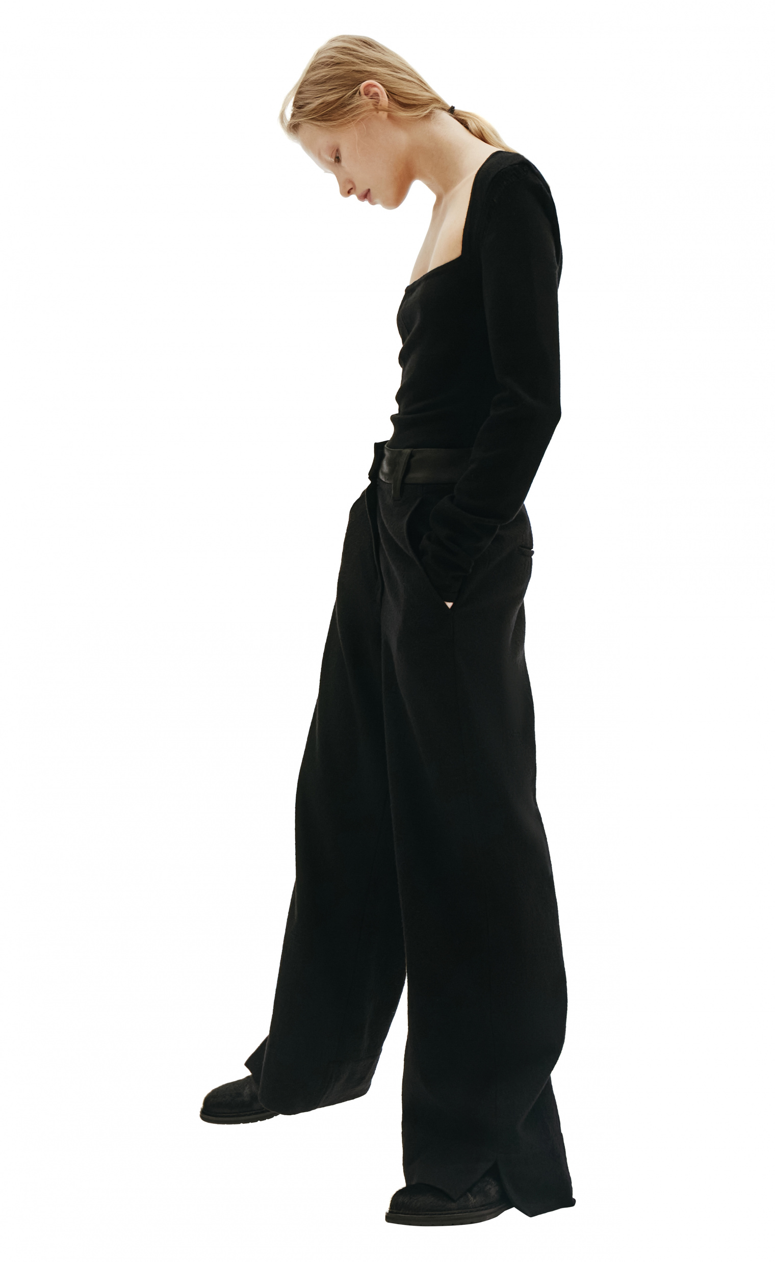 Ann Demeulemeester Black Fleece Bodysuit
