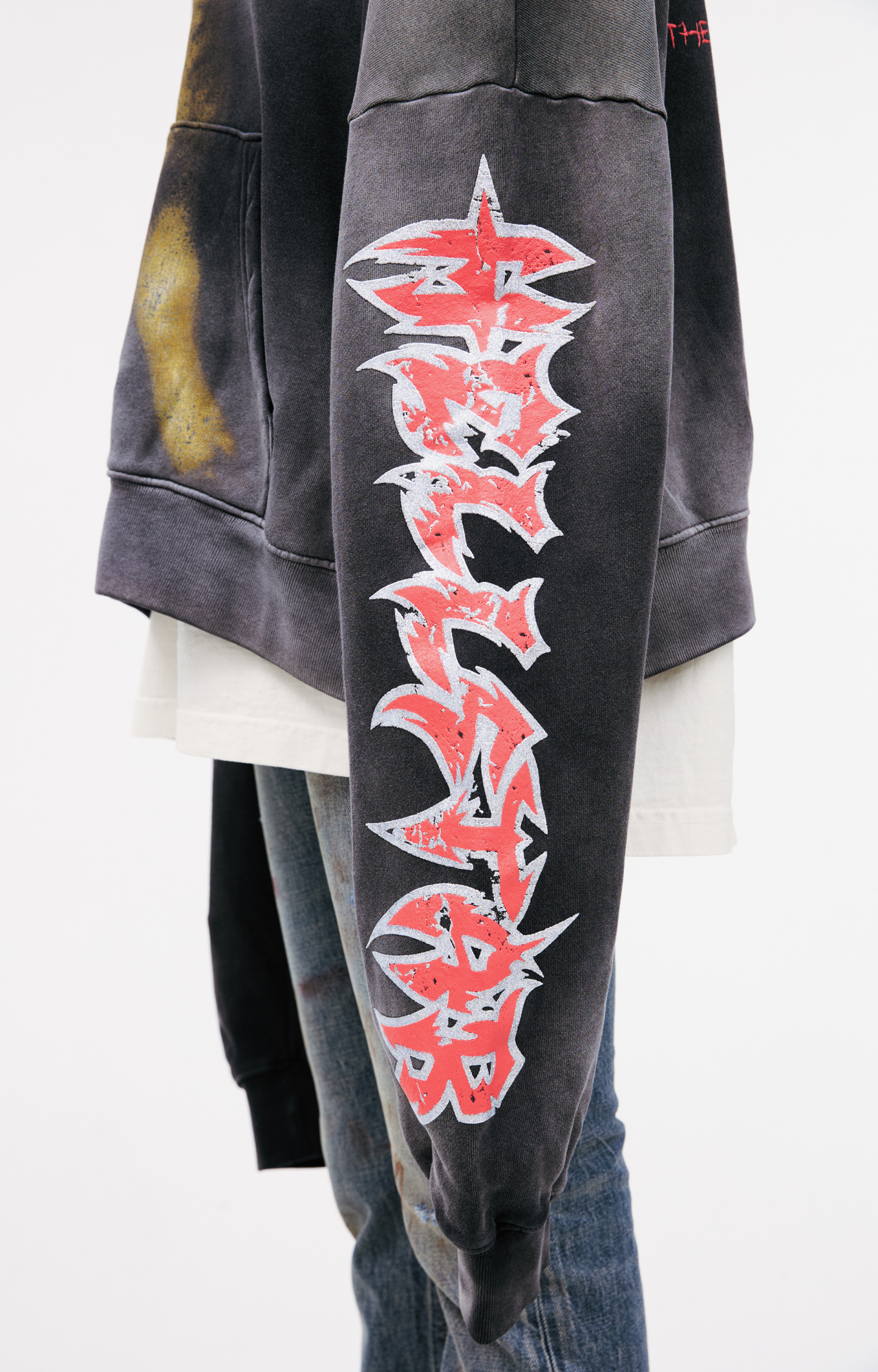 Buy Hellstar women grey printed hoodie for $540 online on SV77