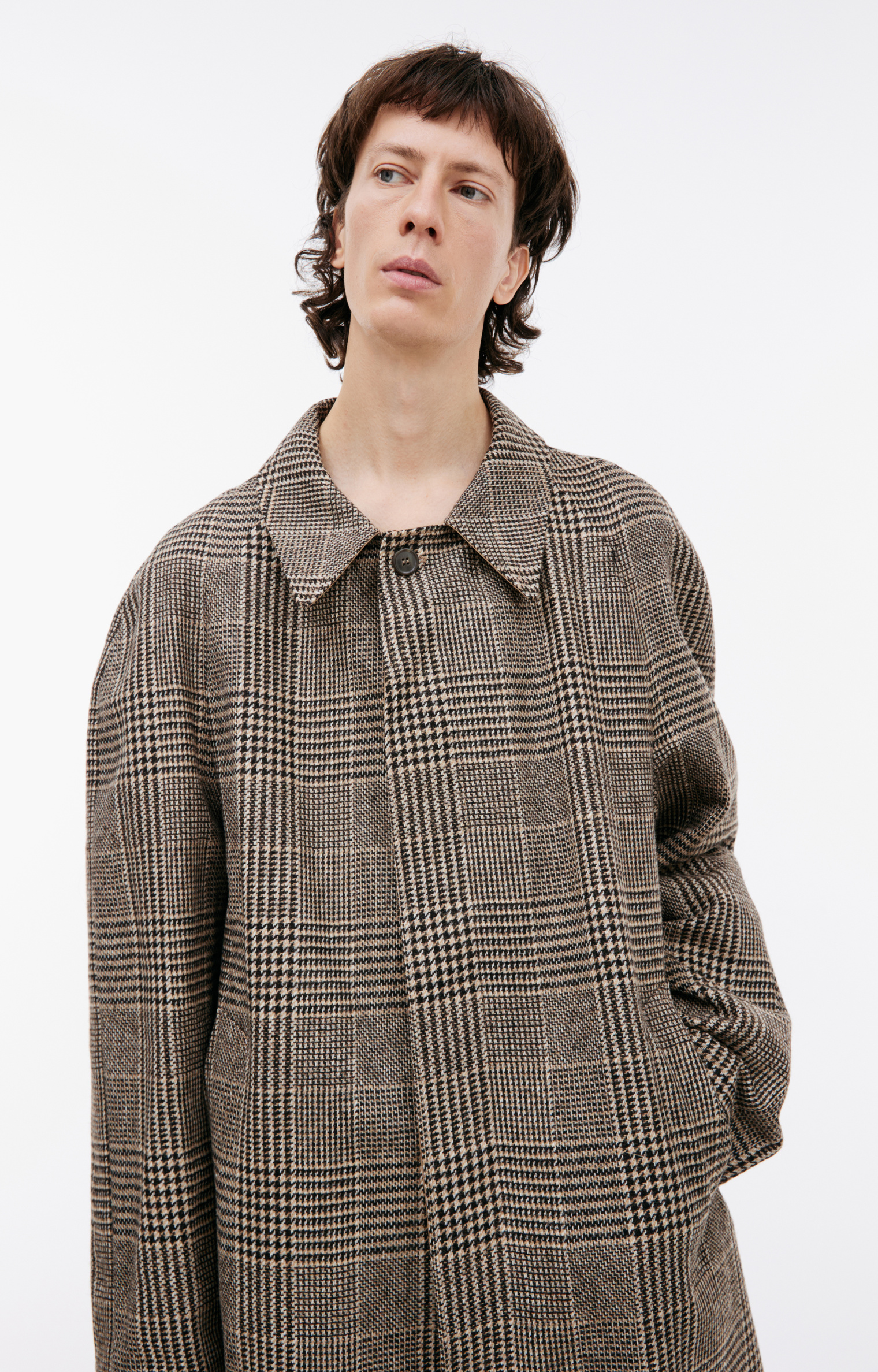 Maison Margiela Double-sided plaid coat